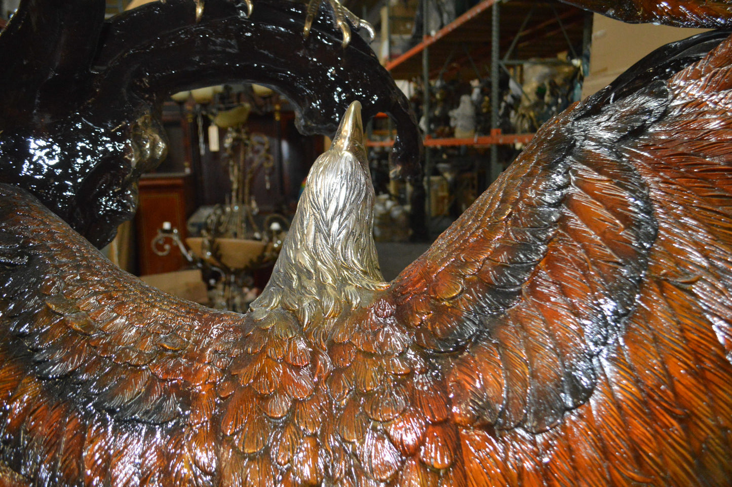 Two Eagles Fighting -Giant Bronze Statue - Size: 64"L x 44"W x 92"H.