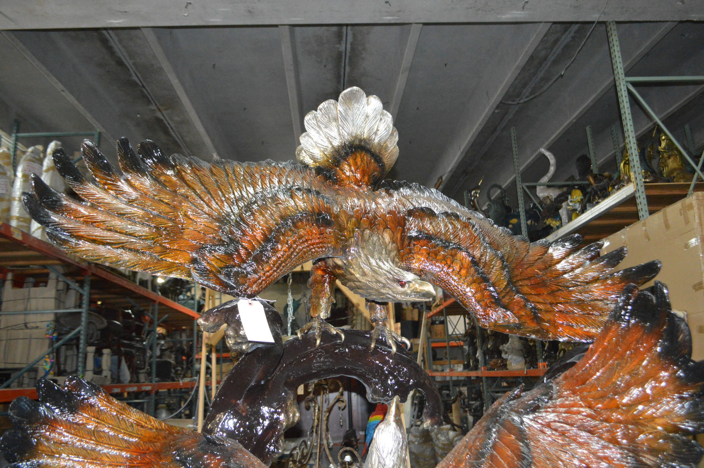 Two Eagles Fighting -Giant Bronze Statue - Size: 64"L x 44"W x 92"H.