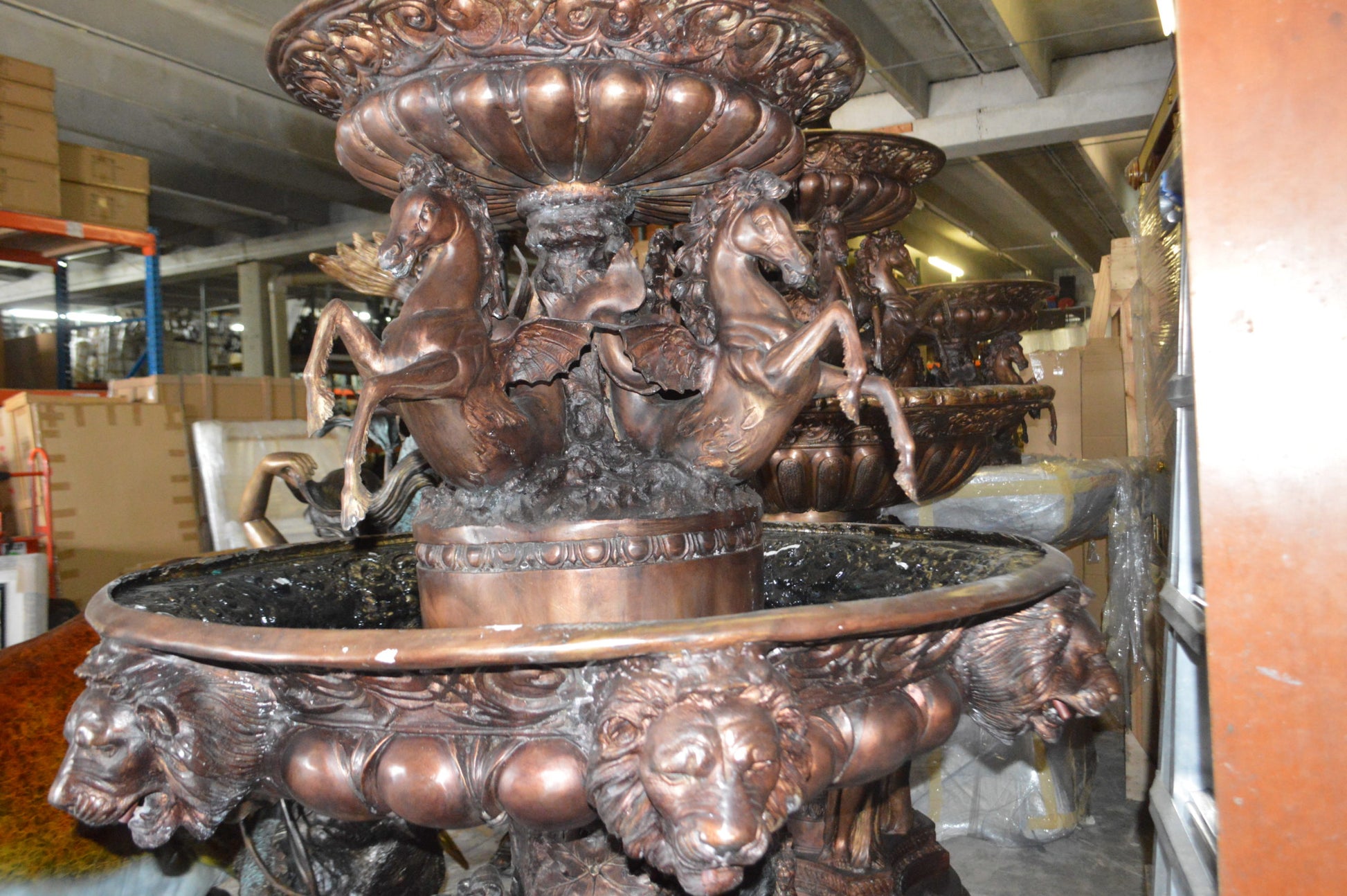 Nine feet tall Bronze, Tiered Outdoor pond Fountain -  59"x 59"