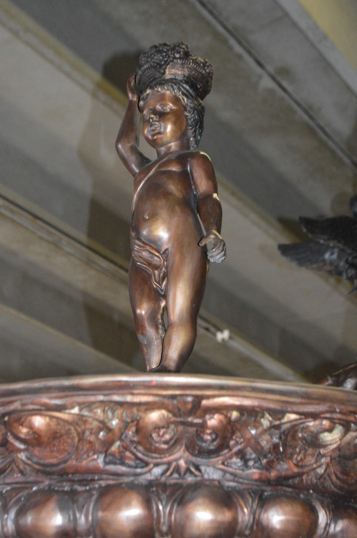 Nine feet tall Bronze, Tiered Outdoor pond Fountain - 59"x 59"