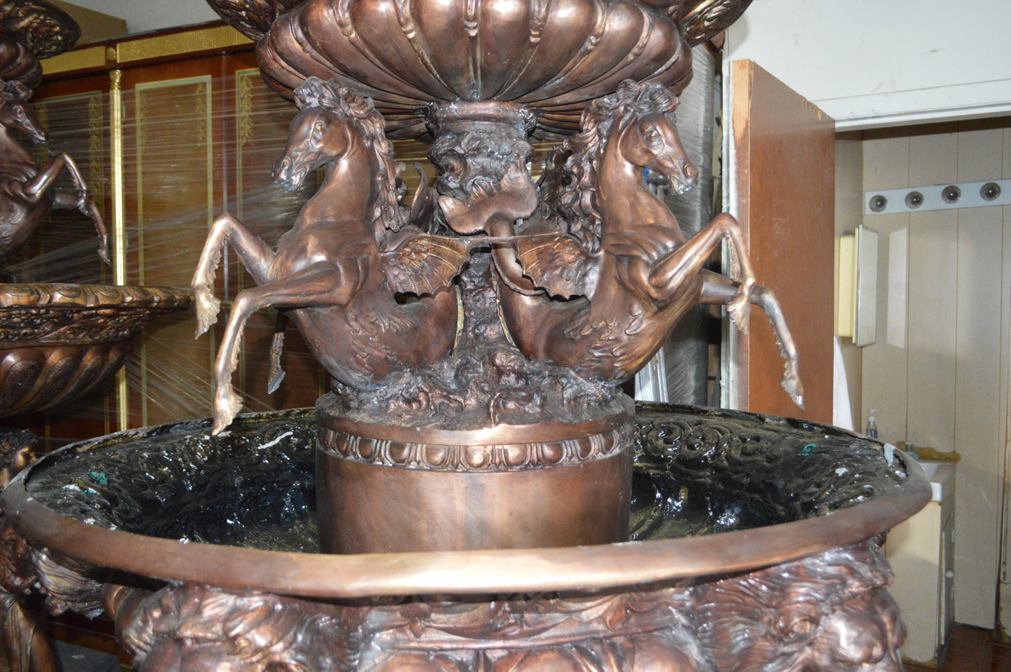 Nine feet tall Bronze, Tiered Outdoor pond Fountain - 59"x 59"