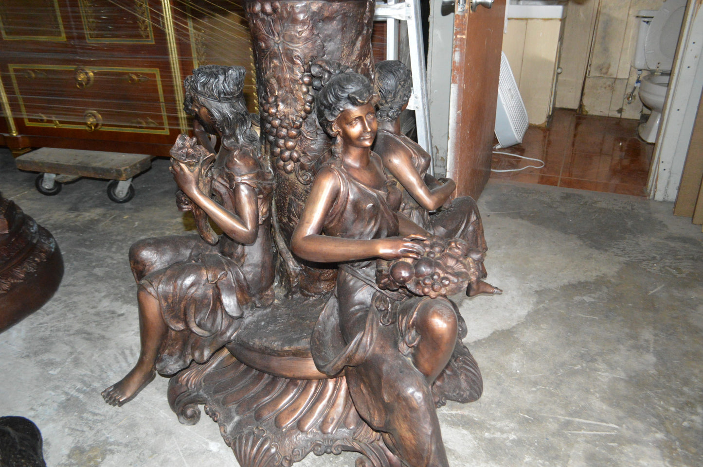 Nine feet tall Bronze, Tiered Outdoor pond Fountain - 59"x 59"