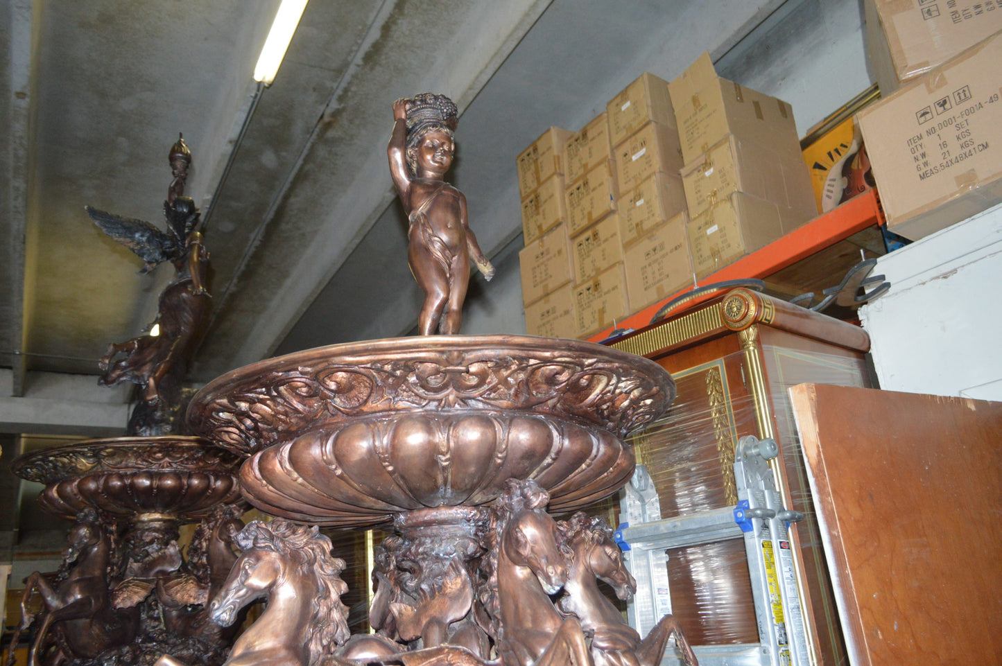 Nine feet tall Bronze, Tiered Outdoor pond Fountain - 59"x 59"