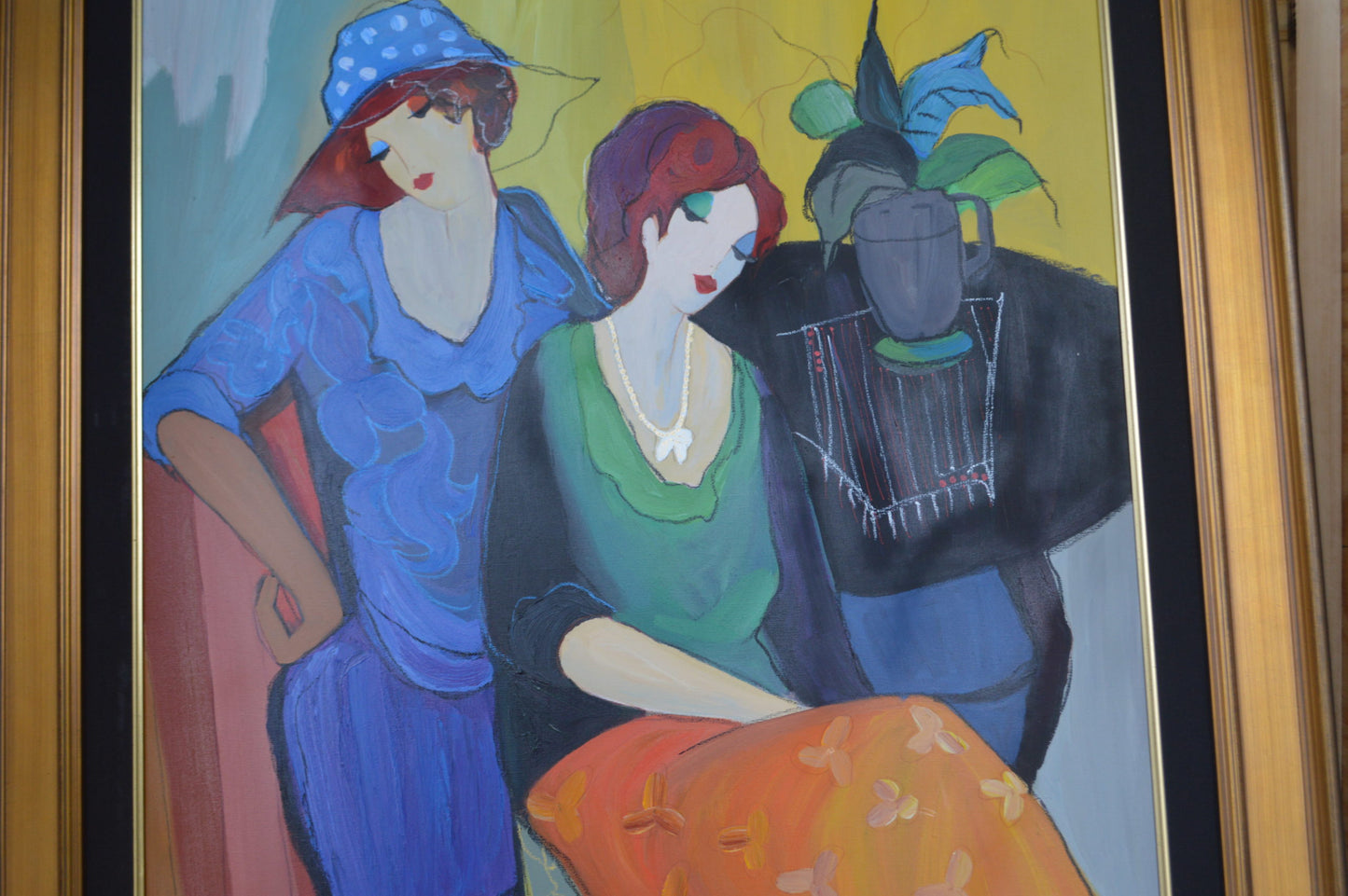 Tarkay painting, Limited Edition, Original Mixed Media - 41"x 49"
