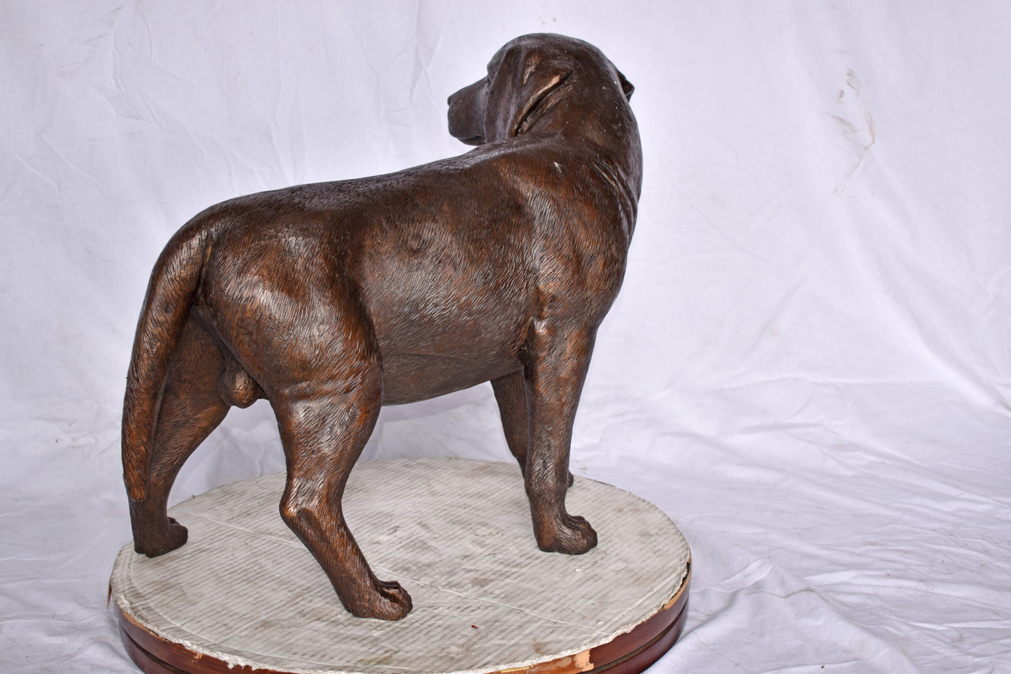 Beagle Dog Standing Made of Bronze, Statue - Size: 27"L x 14"W x 21"H.