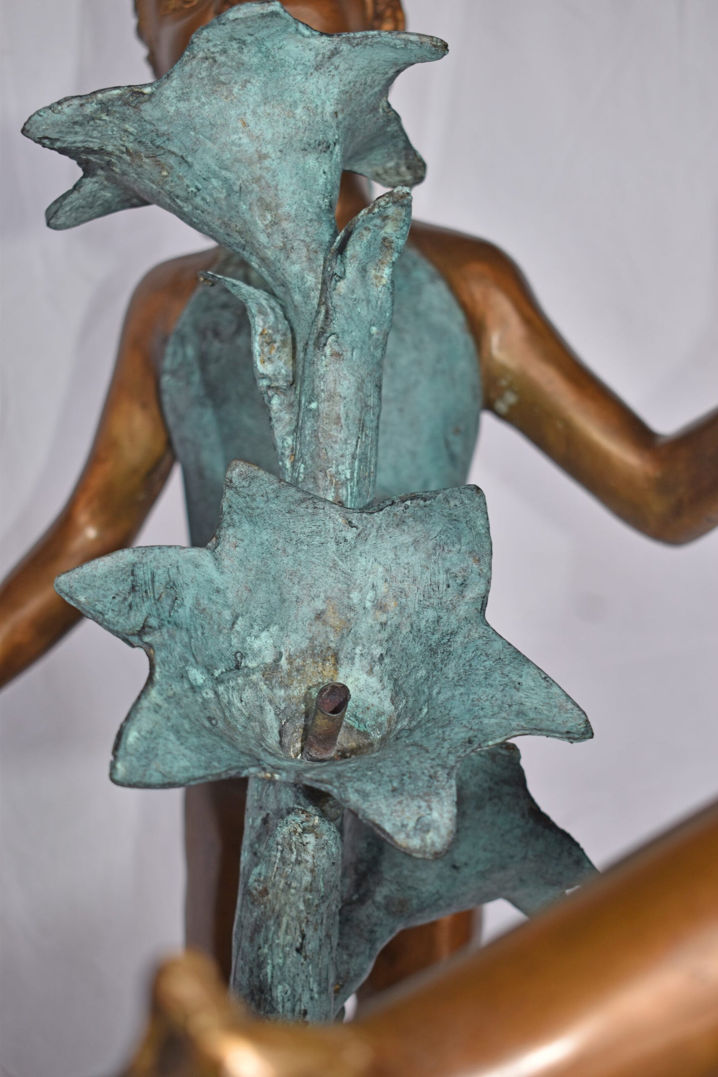 Three Girls Dancing Around Water Fountain Bronze Statue - Size: 35" x 24" x 38"H