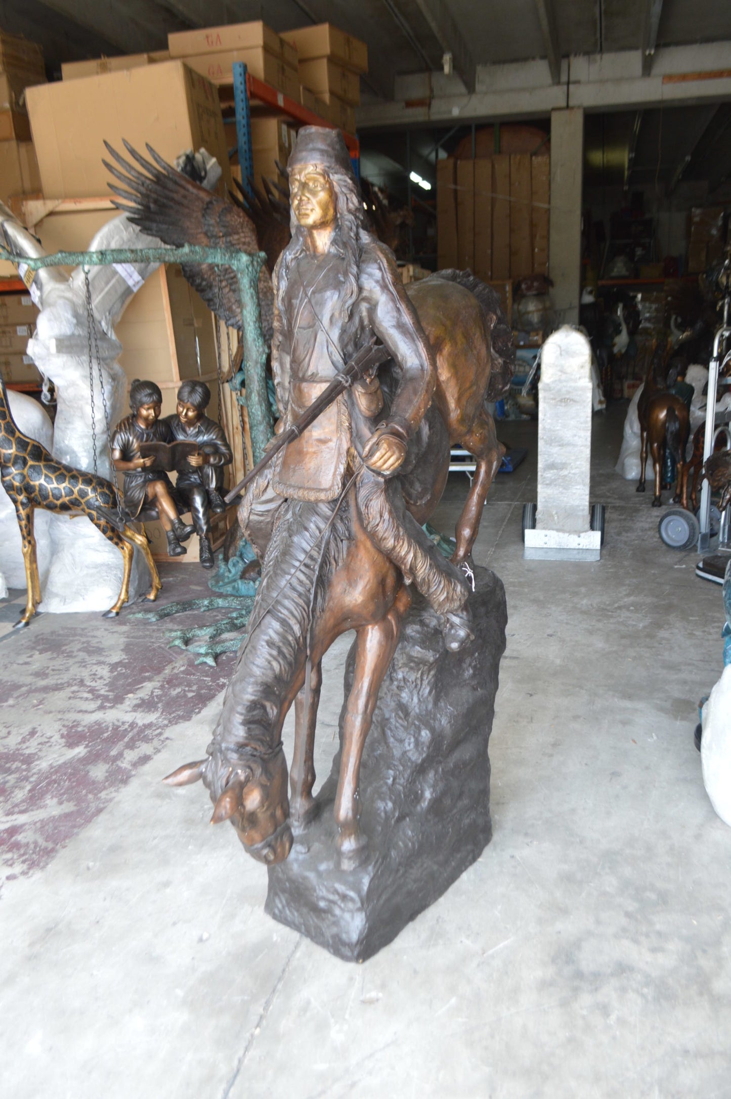 Mountain Man, Giant, By Remington Bronze Statue - Size: 57"L x 221"W x 71"H.