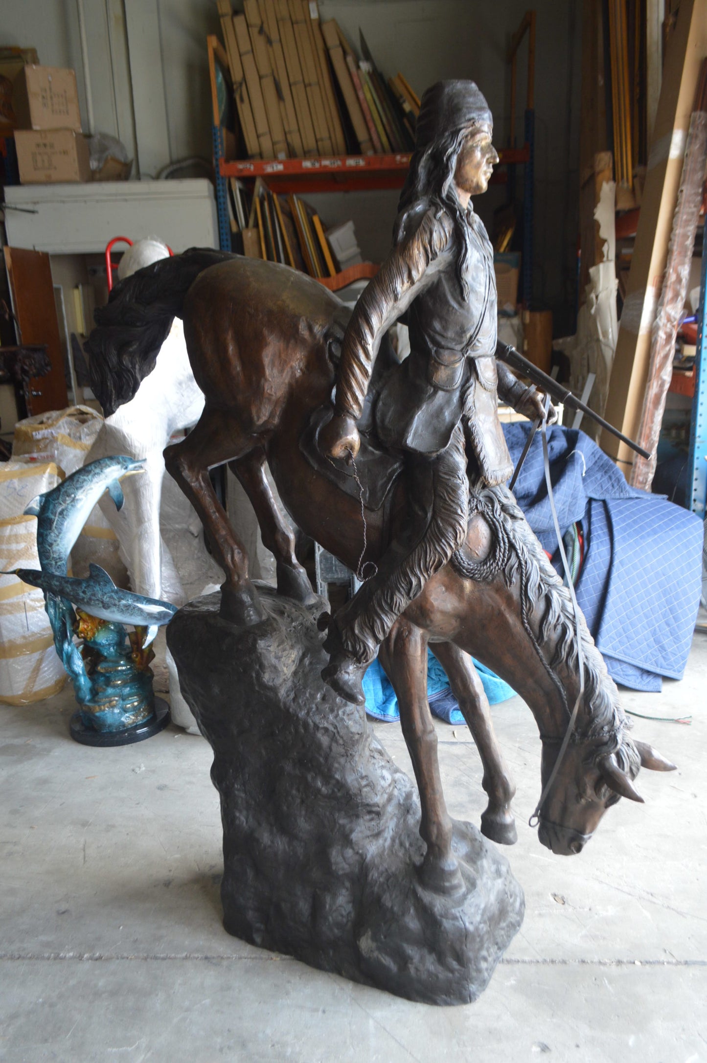 Mountain Man, Giant, By Remington Bronze Statue - Size: 57"L x 221"W x 71"H.