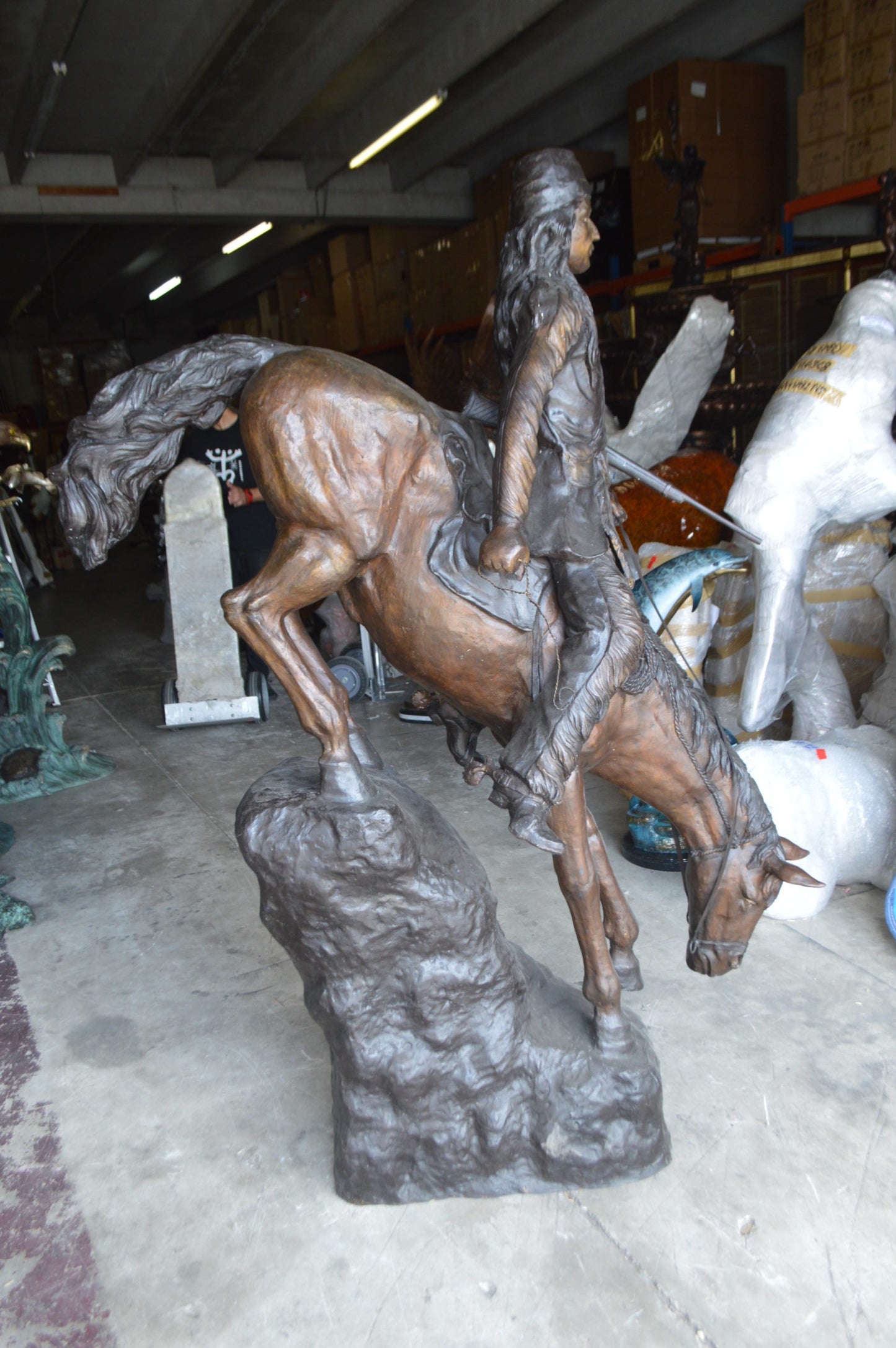 Mountain Man, Giant, By Remington Bronze Statue - Size: 57"L x 221"W x 71"H.