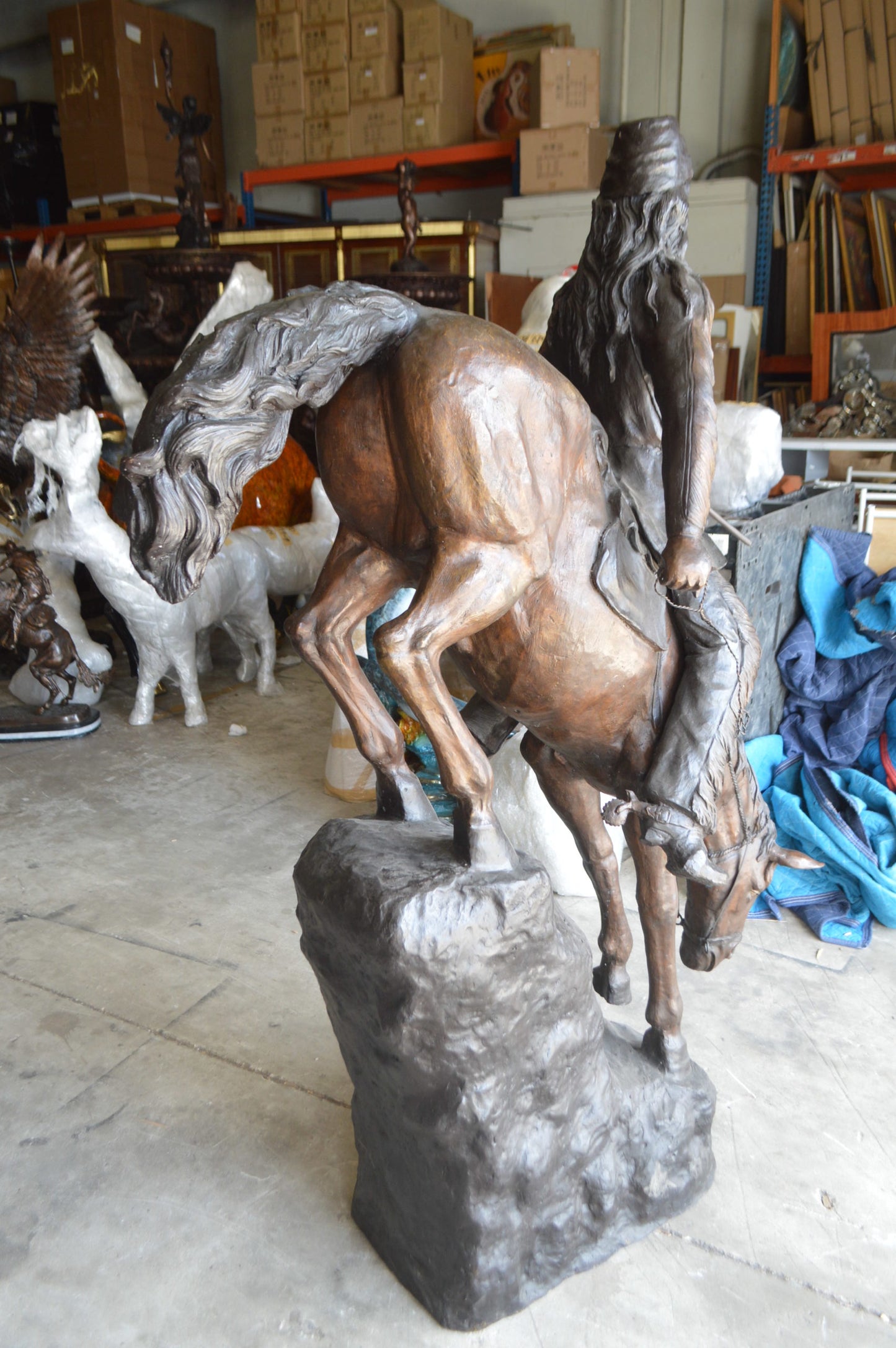 Mountain Man, Giant, By Remington Bronze Statue - Size: 57"L x 221"W x 71"H.
