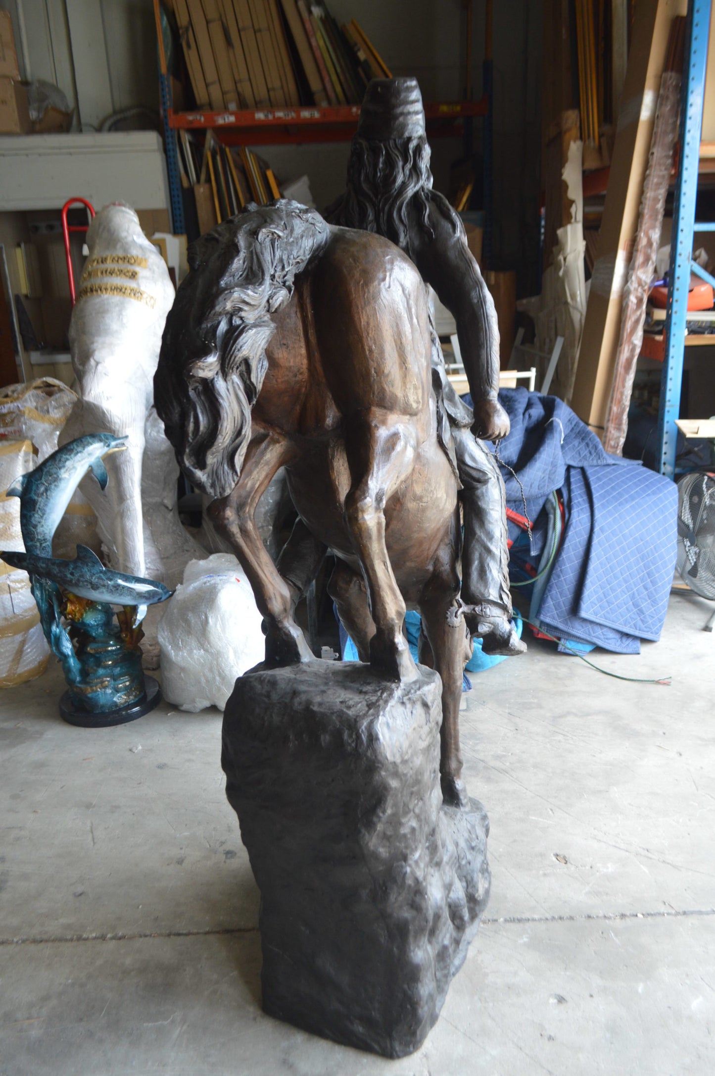 Mountain Man, Giant, By Remington Bronze Statue - Size: 57"L x 221"W x 71"H.