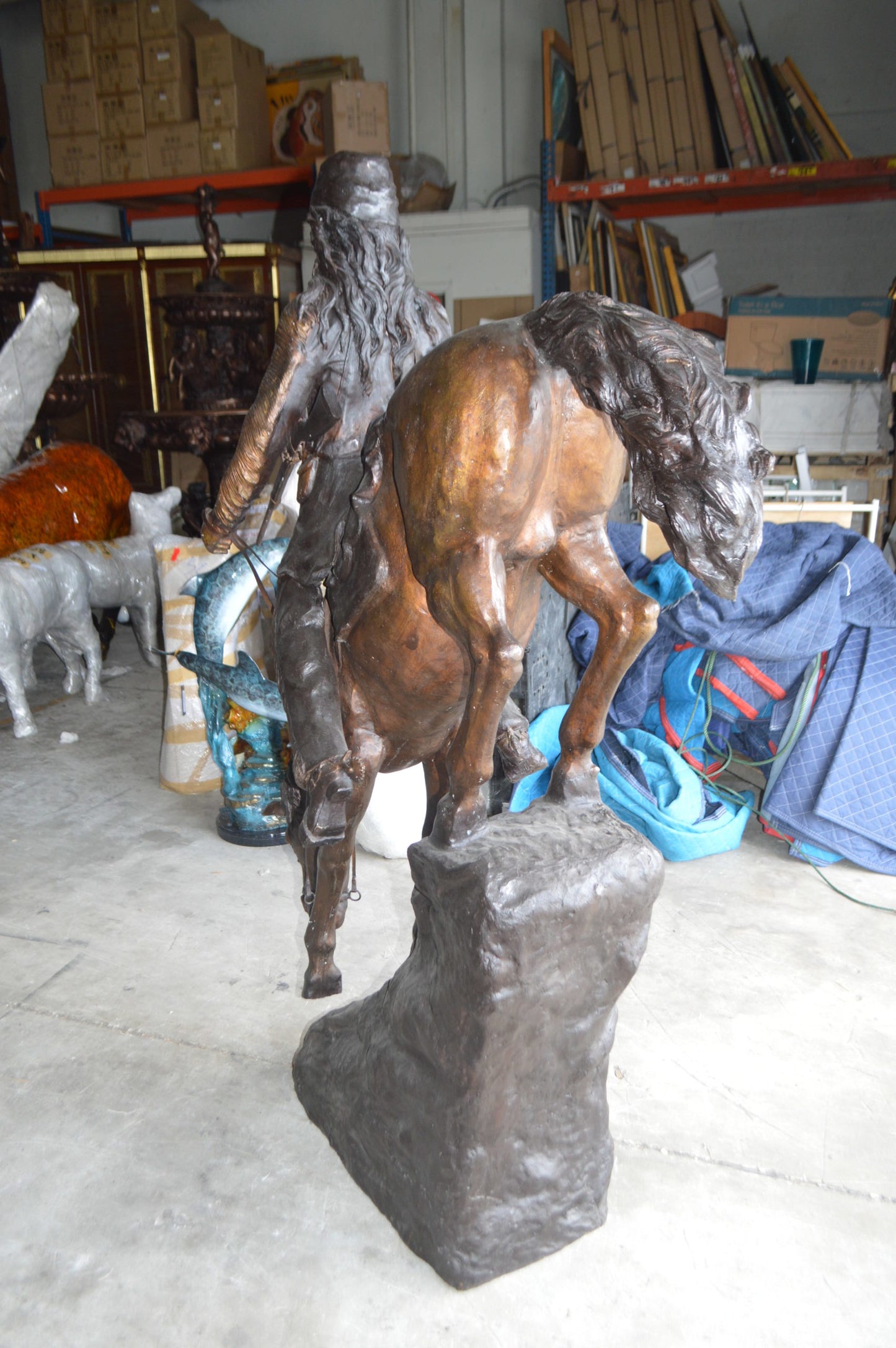 Mountain Man, Giant, By Remington Bronze Statue - Size: 57"L x 221"W x 71"H.