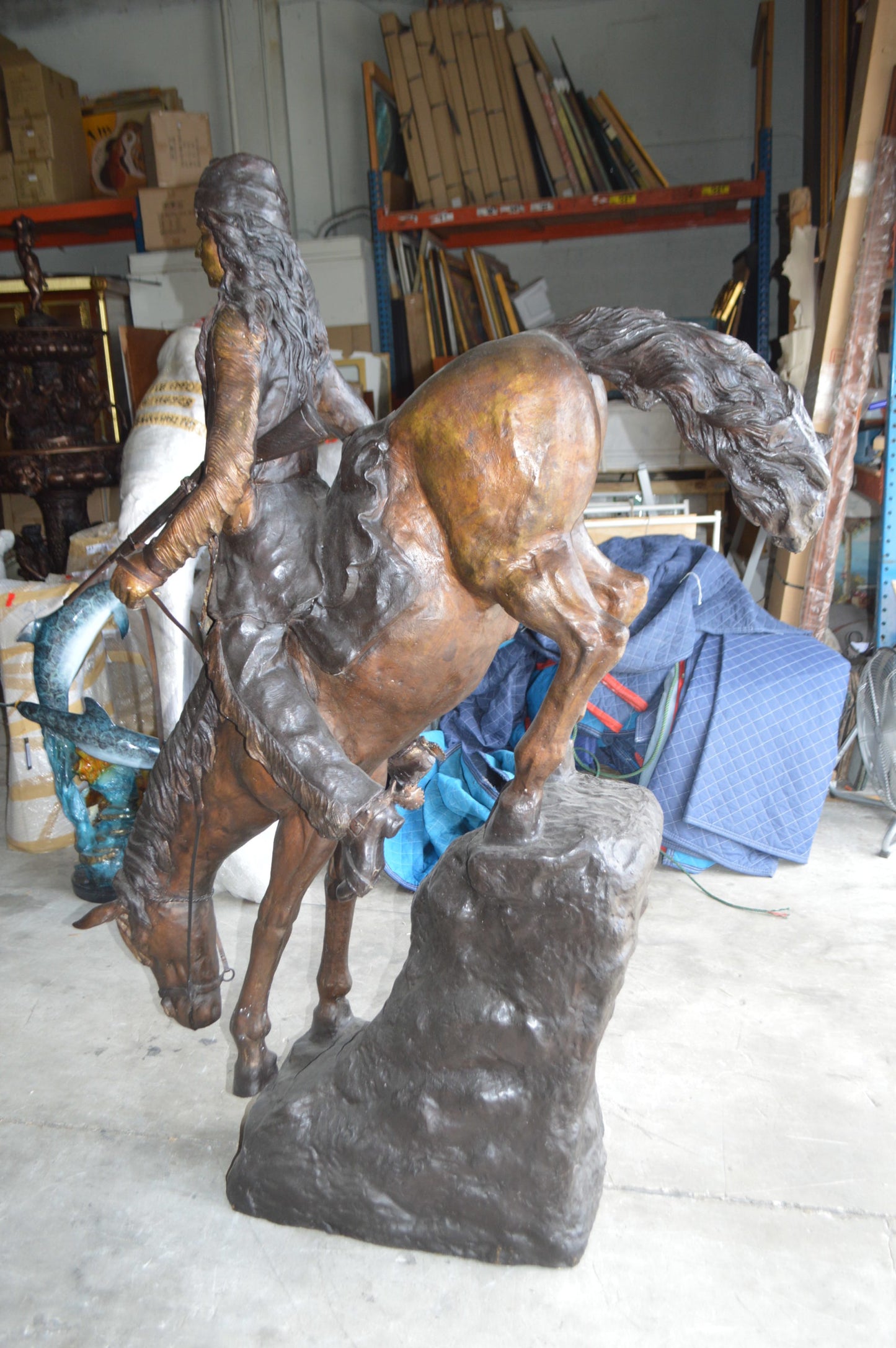 Mountain Man, Giant, By Remington Bronze Statue - Size: 57"L x 221"W x 71"H.