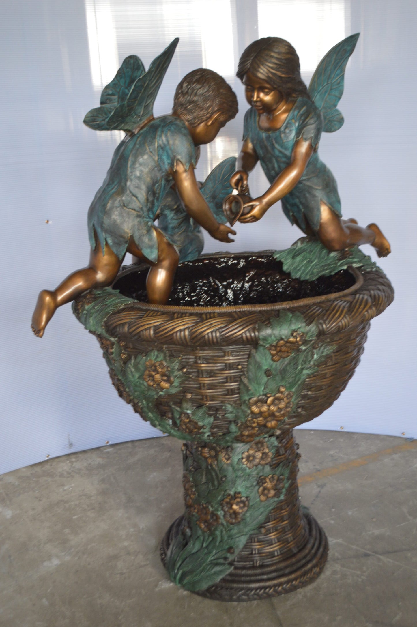 Three Ferries on Fountain Bronze Statue - Size: 41"L x 38"W x 55"H.