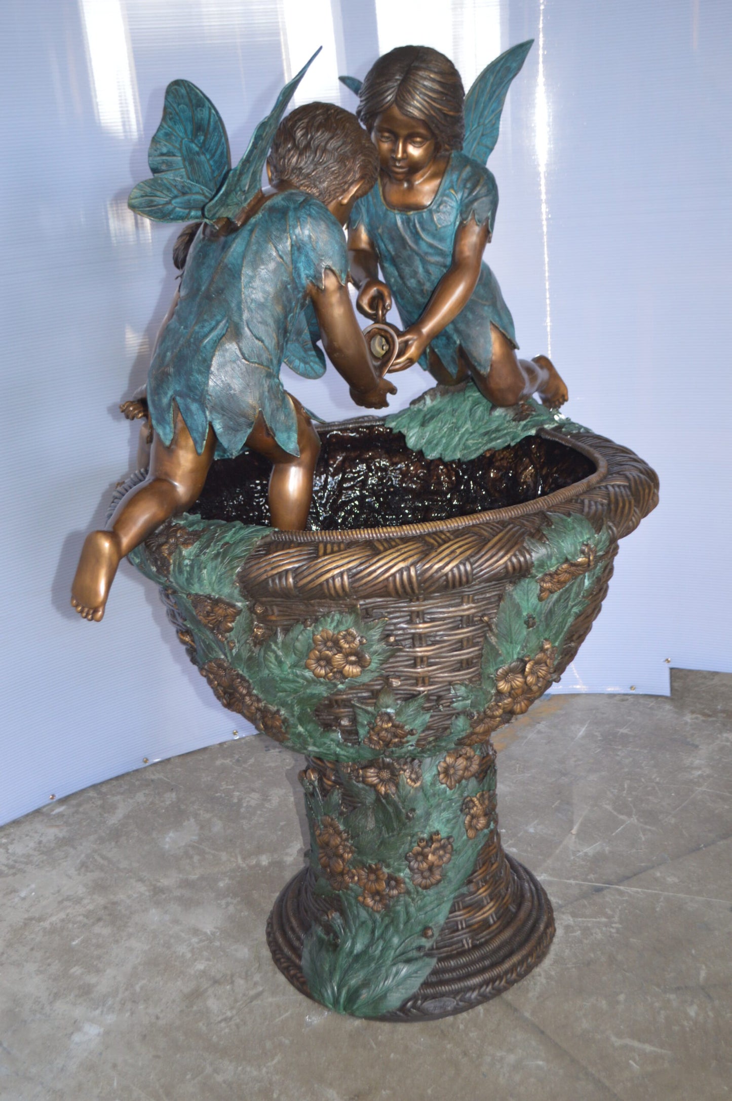 Three Ferries on Fountain Bronze Statue -  Size: 41"L x 38"W x 55"H.