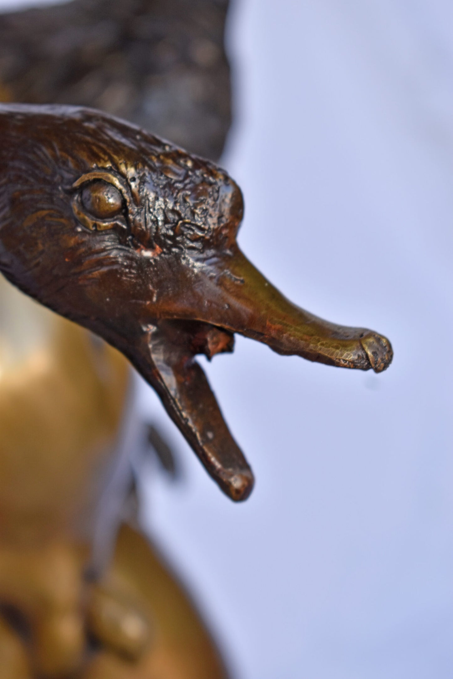 Naked Boy holding Two Ducks Bronze Statue Fountain Art Nude - Size: 17"L x 14"W x 27"H.