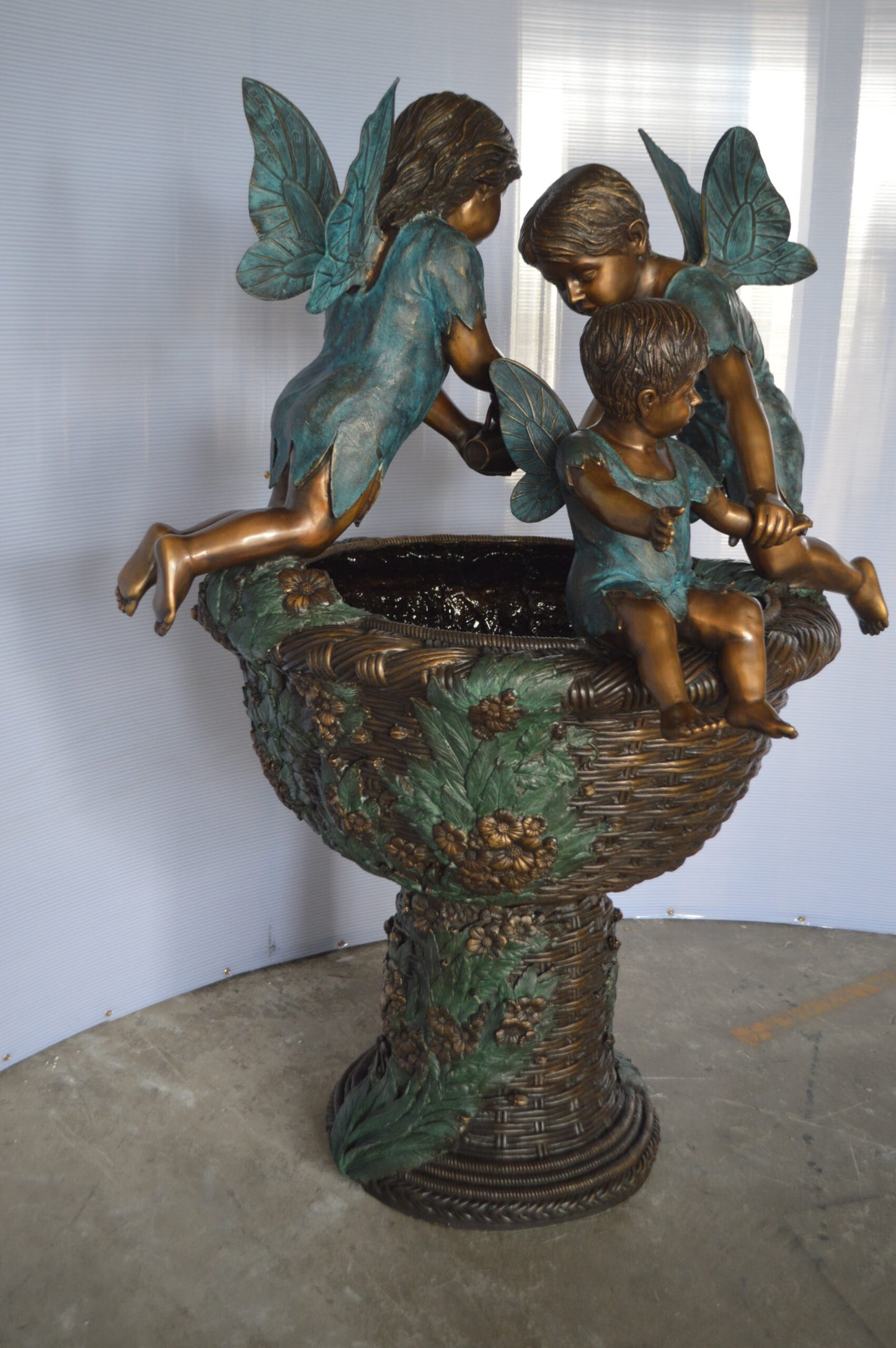 Three Ferries on Fountain Bronze Statue - Size: 41"L x 38"W x 55"H.