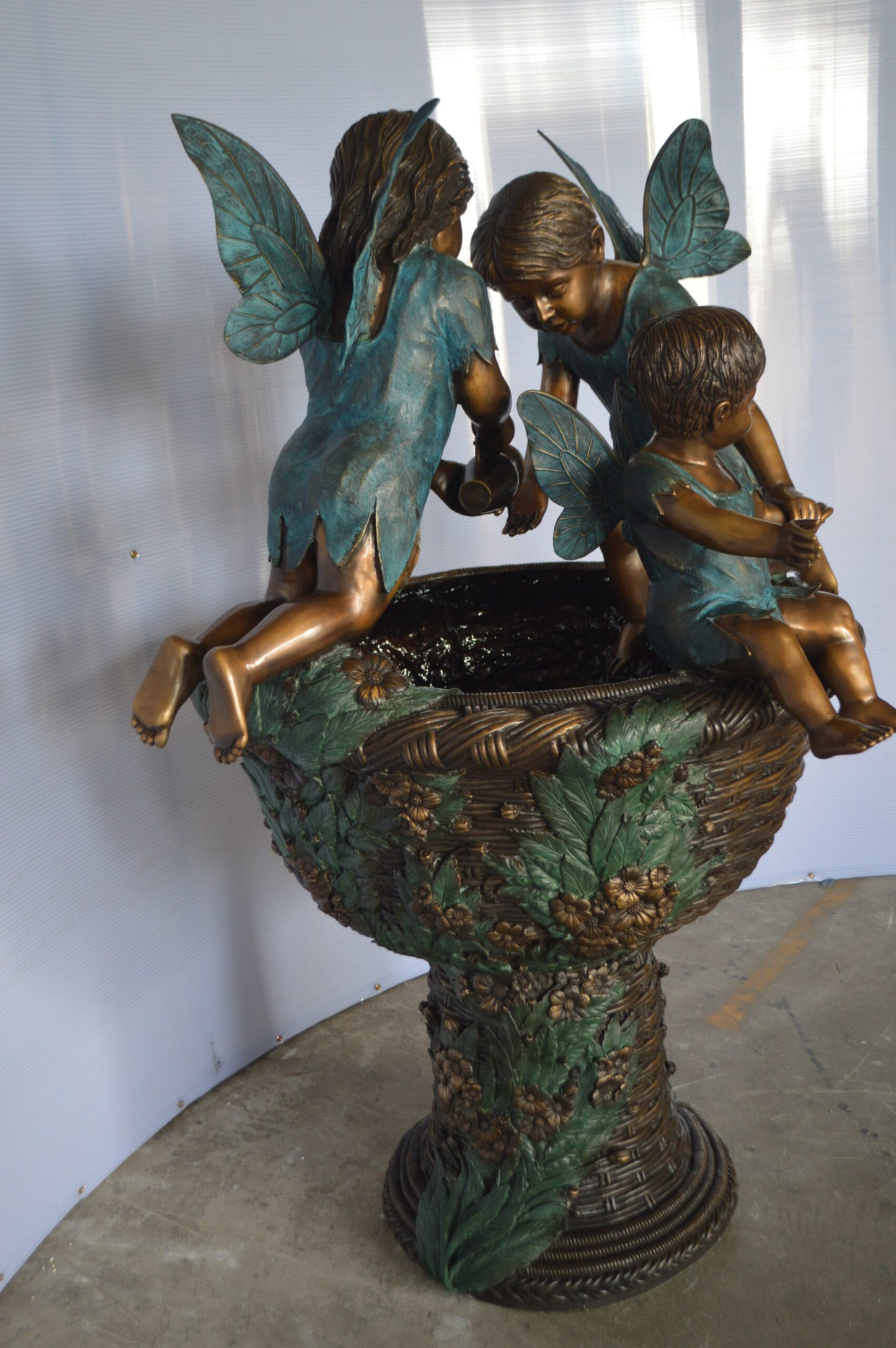 Three Ferries on Fountain Bronze Statue -  Size: 41"L x 38"W x 55"H.