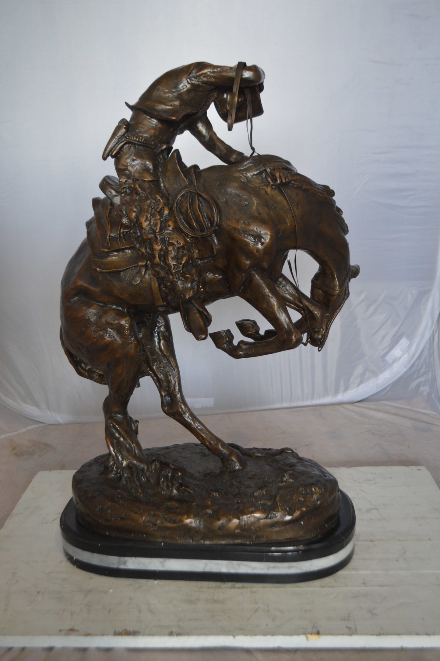 Jumbo Rattle Snake by Remington Bronze Statue - Size: 21"L x 11"W x 32"H.