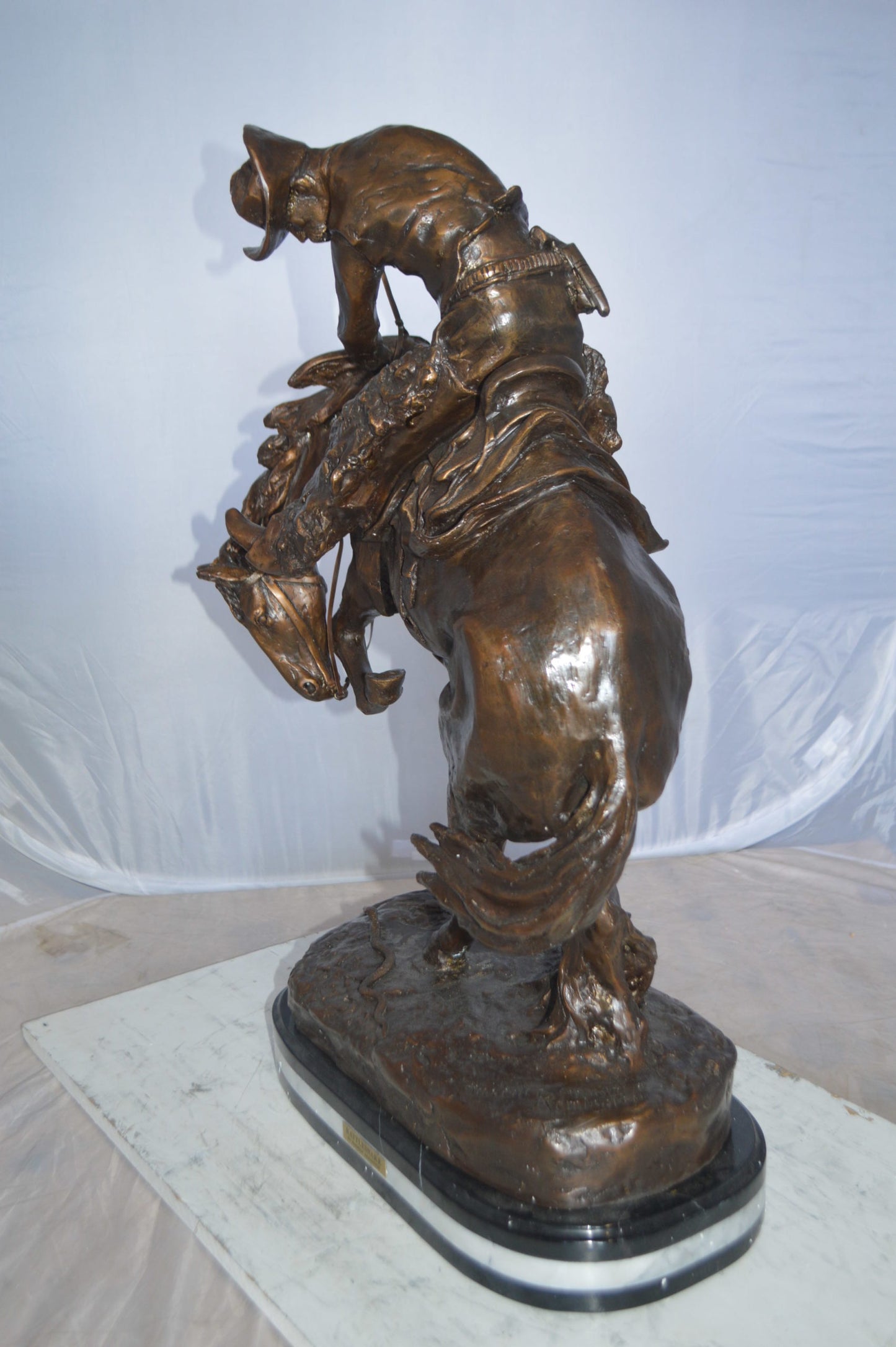 Jumbo Rattle Snake by Remington Bronze Statue - Size: 21"L x 11"W x 32"H.