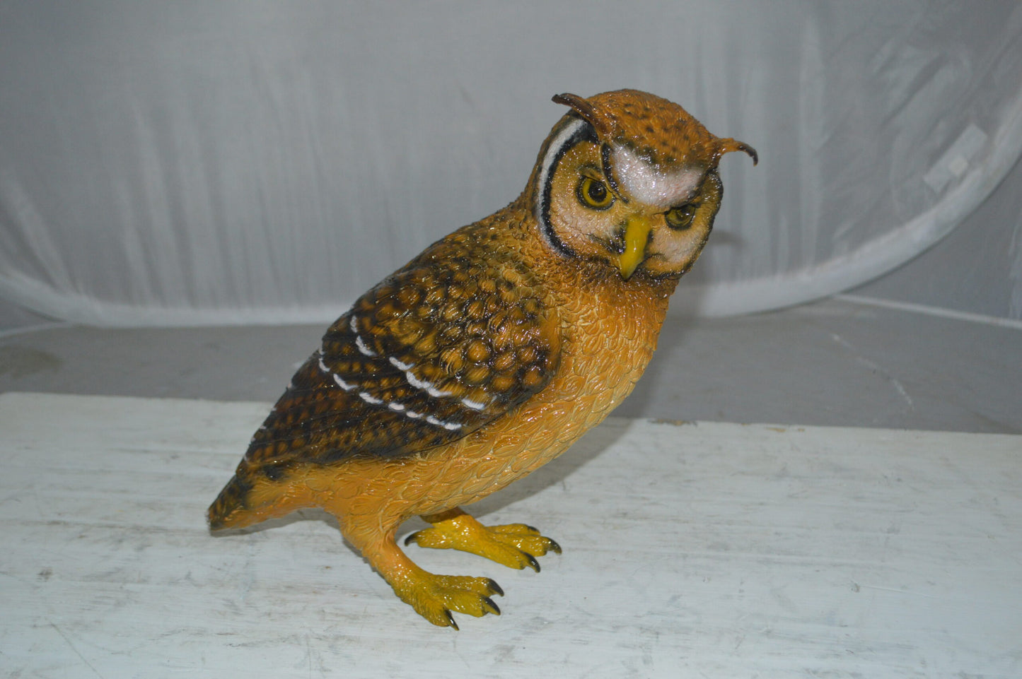 Owl Standing Bronze Statue - Size: 13"L x 7"W x 11"H.