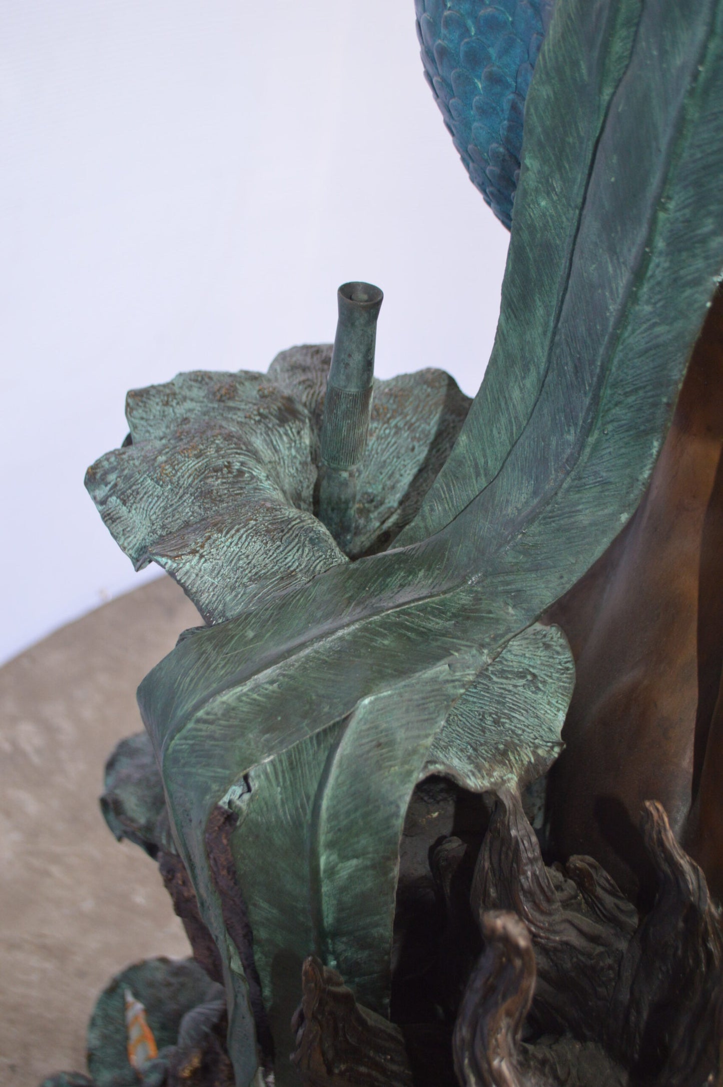 Mermaid Diving for a Pearl Fountain Bronze Statue - Size: 34"L x 27"W x 93"H.