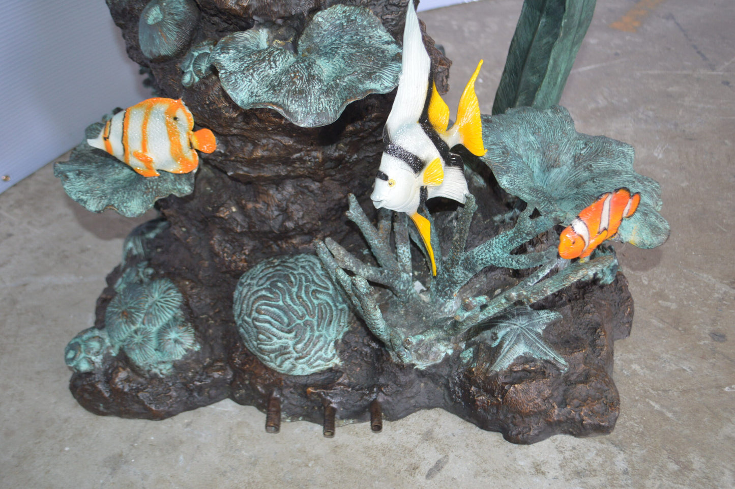 Mermaid Diving for a Pearl Fountain Bronze Statue - Size: 34"L x 27"W x 93"H.