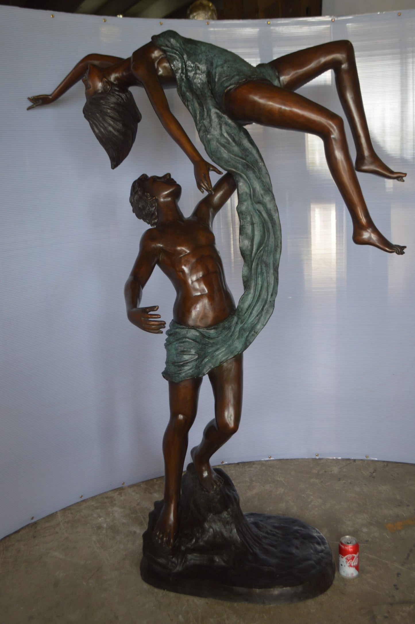 Ballet Man raising Lady Bronze Statue - Size: 54"L x 33"W x 69"H.