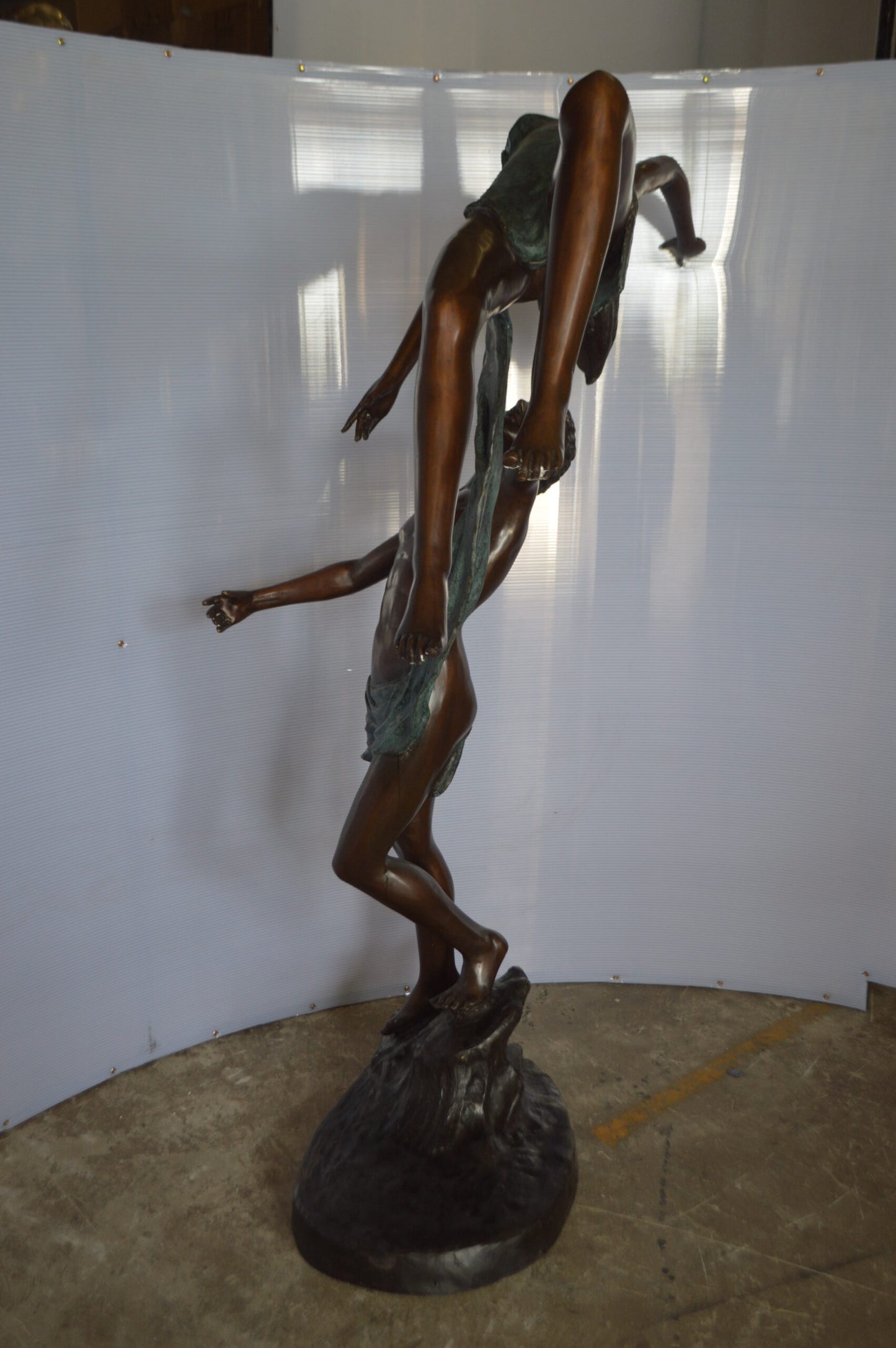 Ballet Man raising Lady Bronze Statue - Size: 54"L x 33"W x 69"H.