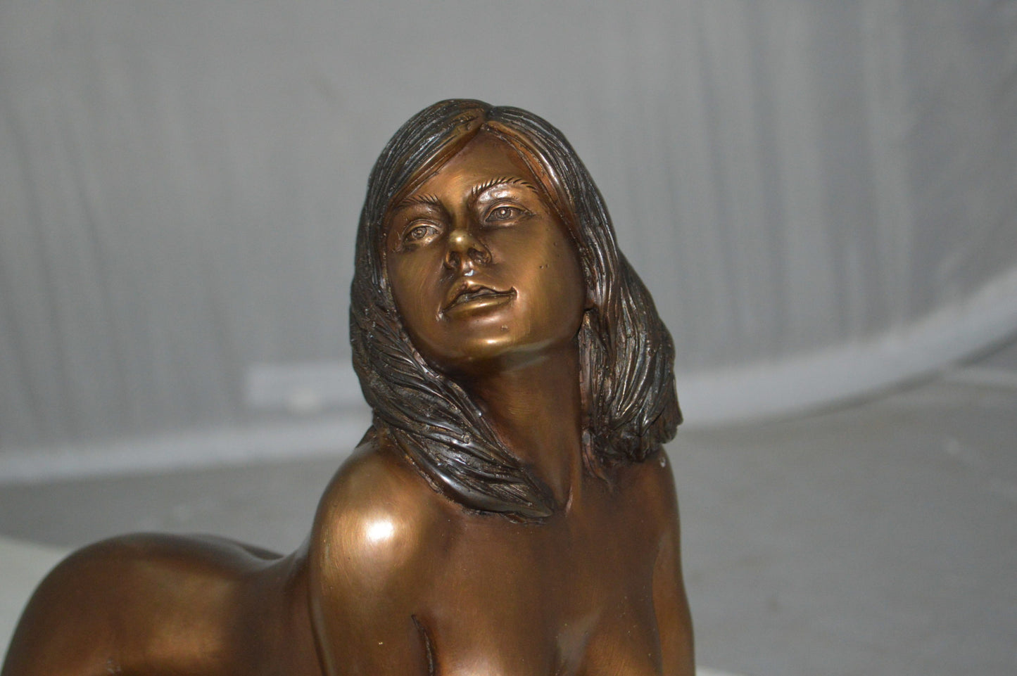 Nude Crawling Women Erotic Bronze Statue Art Nude- Size: 24"L x 10"W x 11"H.