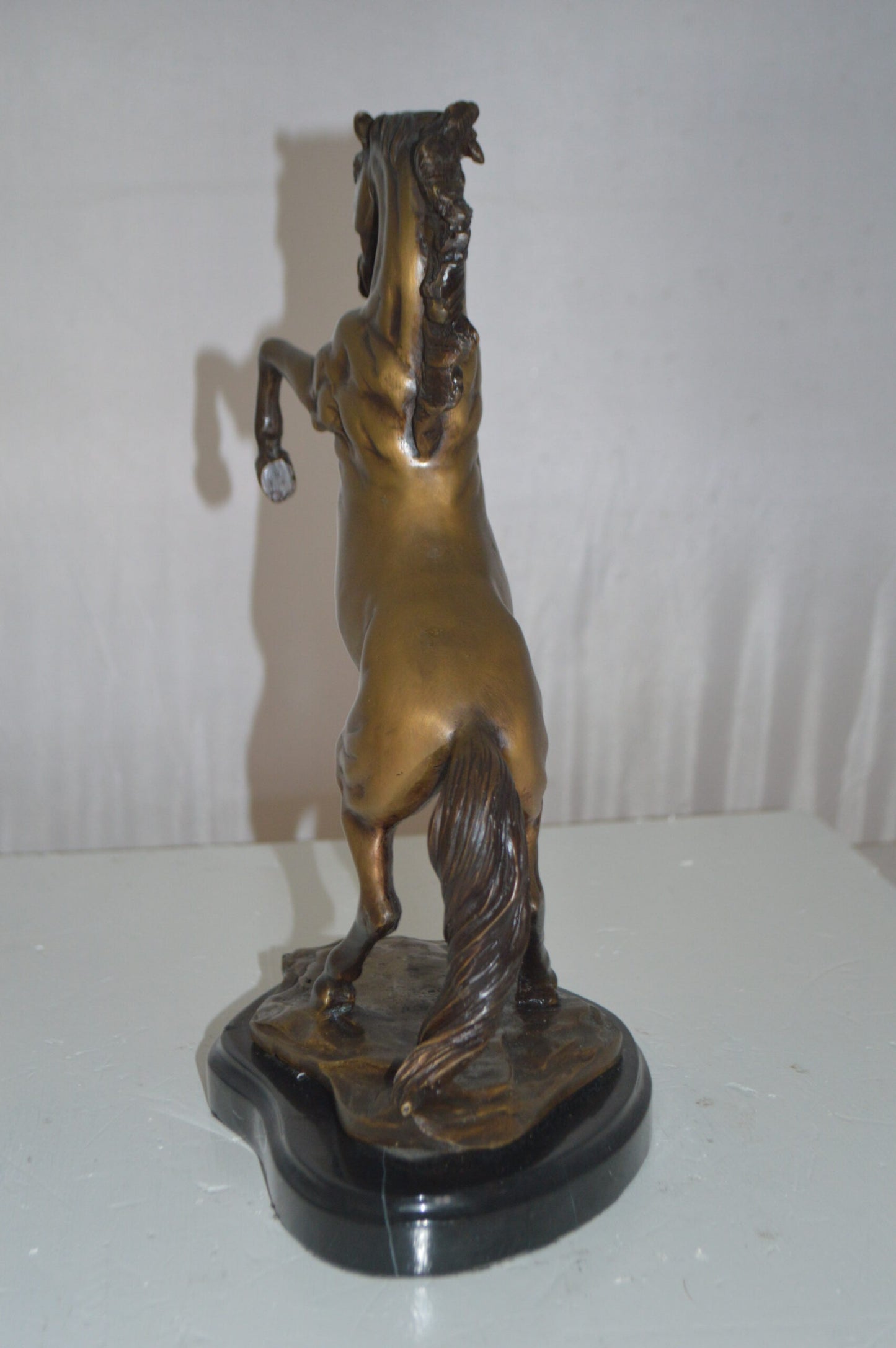 Rearing Horse - medium Bronze Statue -  Size: 11"L x 6"W x 14"H.