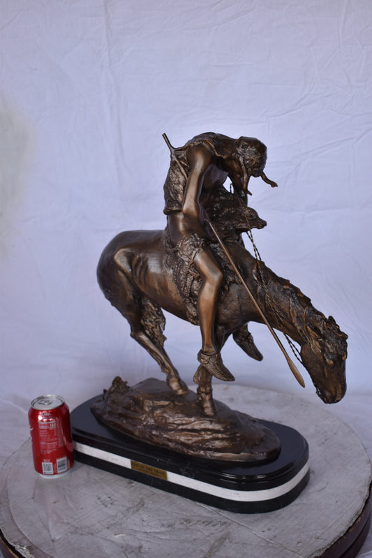 End of The Trail, a James Fraser Replica Bronze Statue - Size: 7"L x 20"W x 21"H