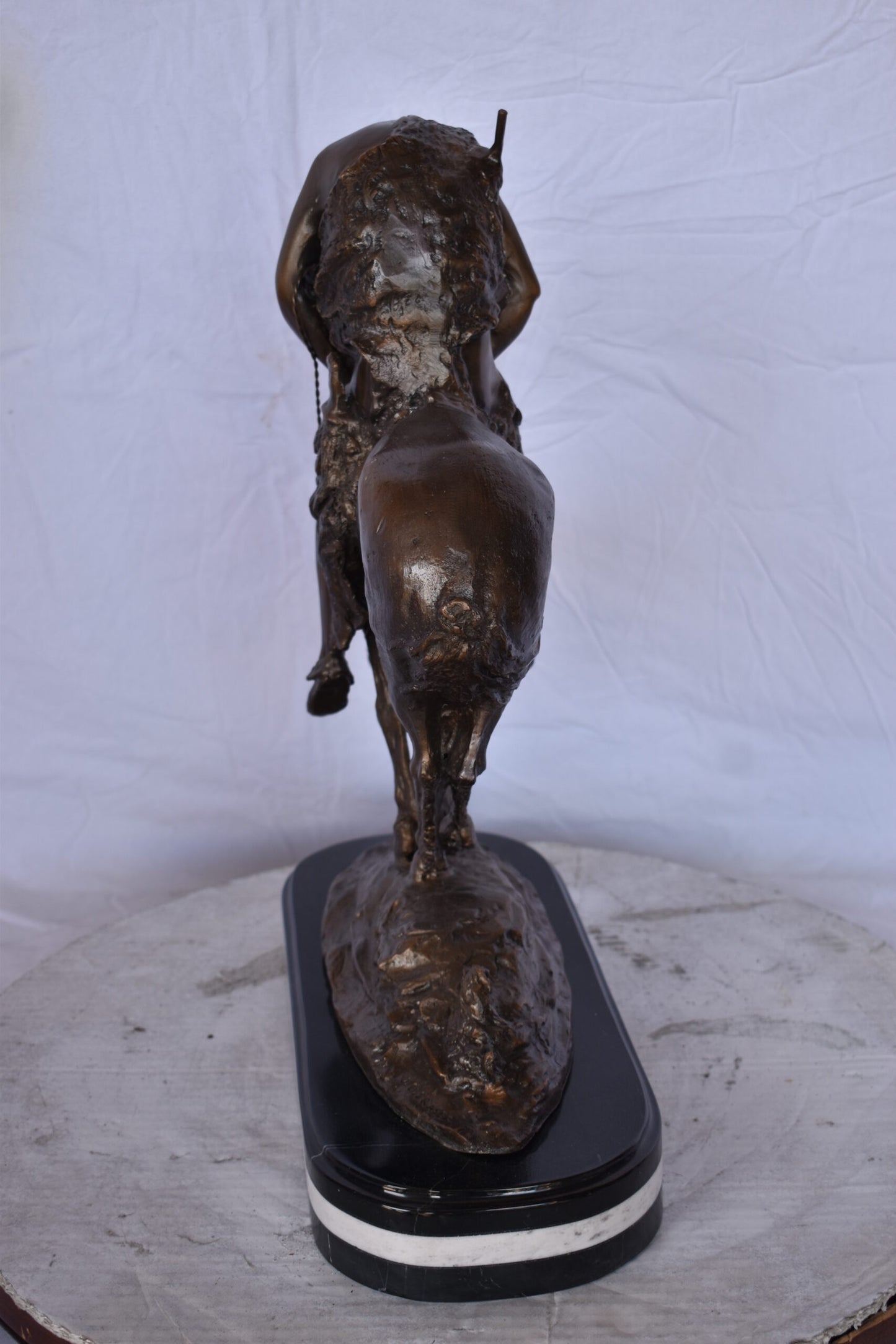 End of The Trail, a James Fraser Replica Bronze Statue - Size: 7"L x 20"W x 21"H