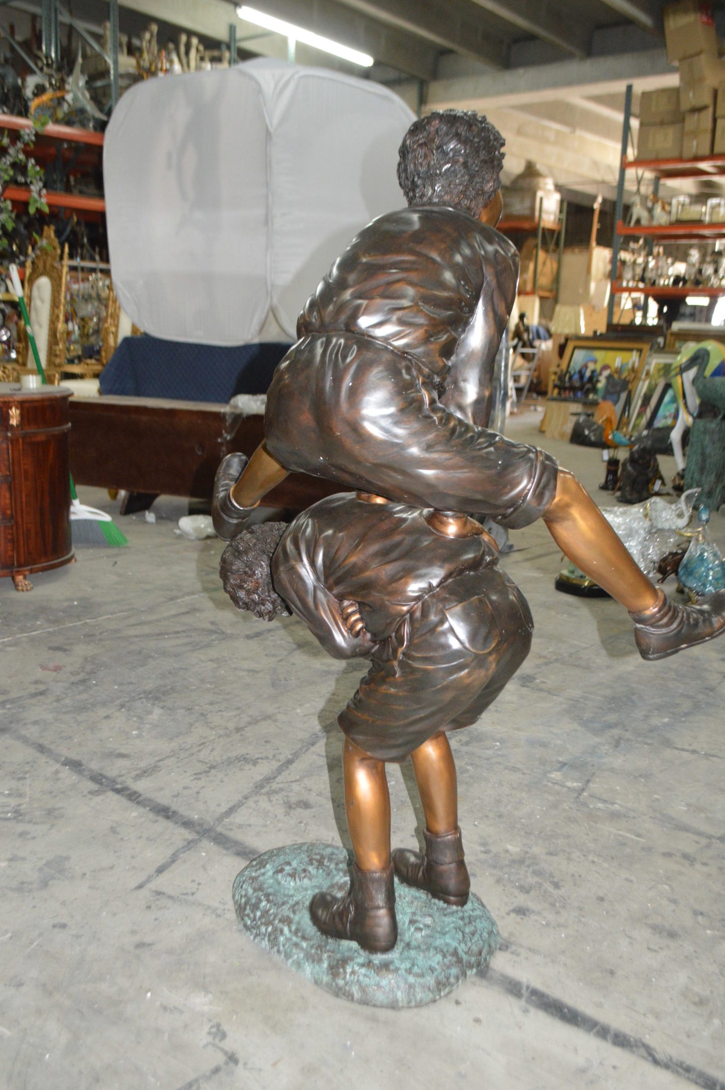 Leapfrog - Large Bronze Statue - Size: 41"L x 22"W x 57"H.