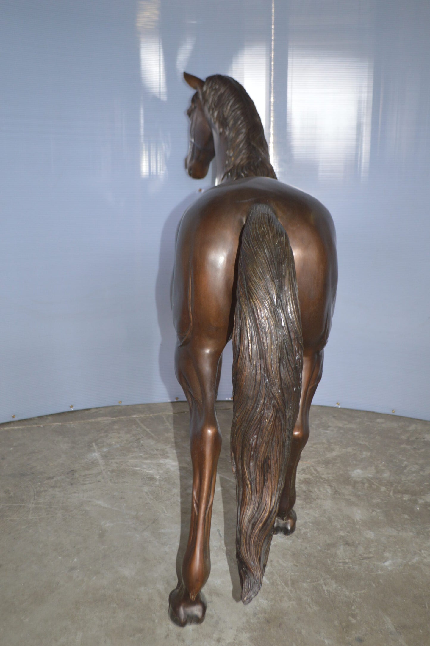 Standing horse - large Bronze Statue - Size: 58"L x 16"W x 50"H.