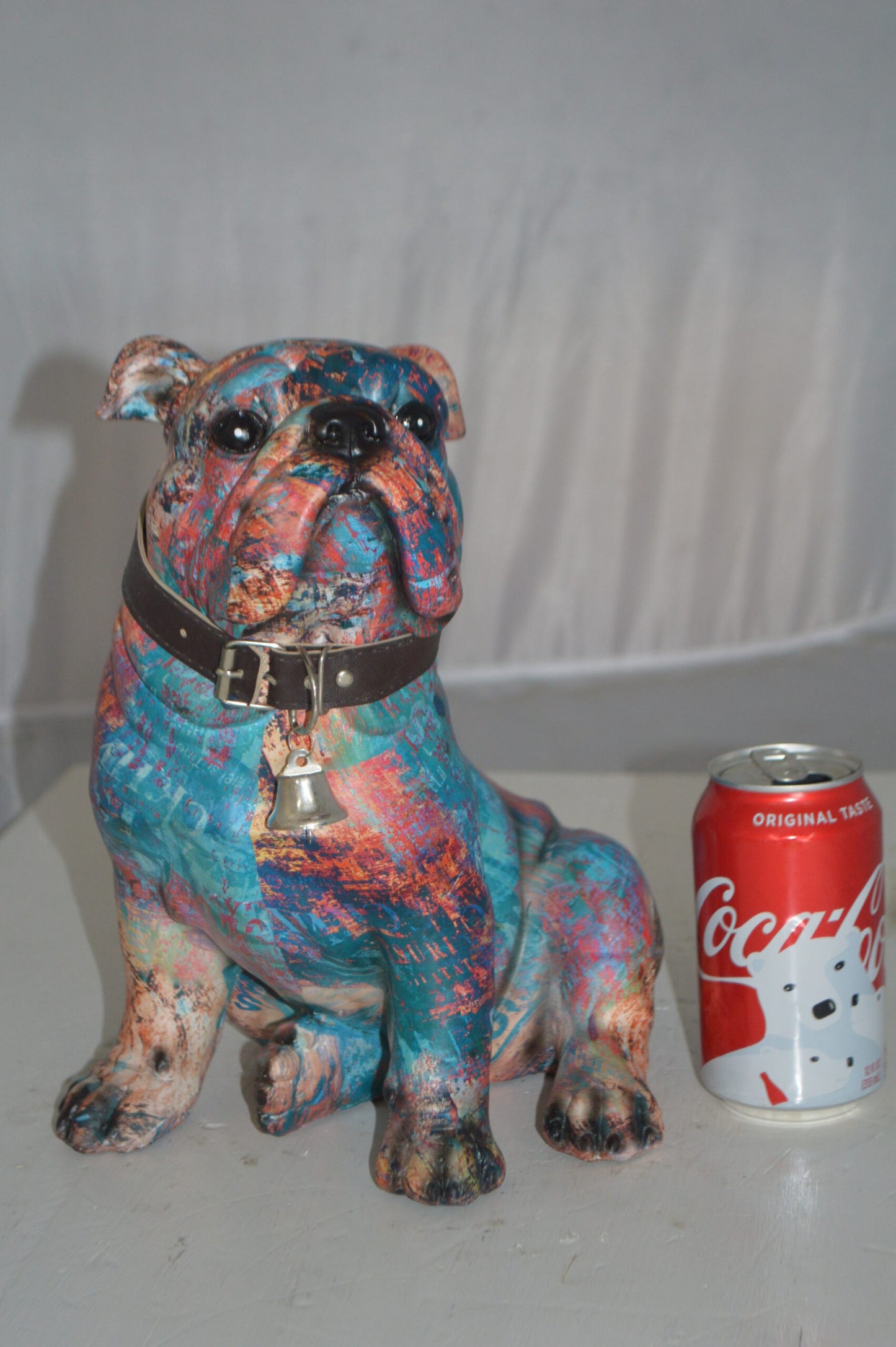 Modern playful Bulldog made of Resin - Size: 9"L x 8"W x 12"H.