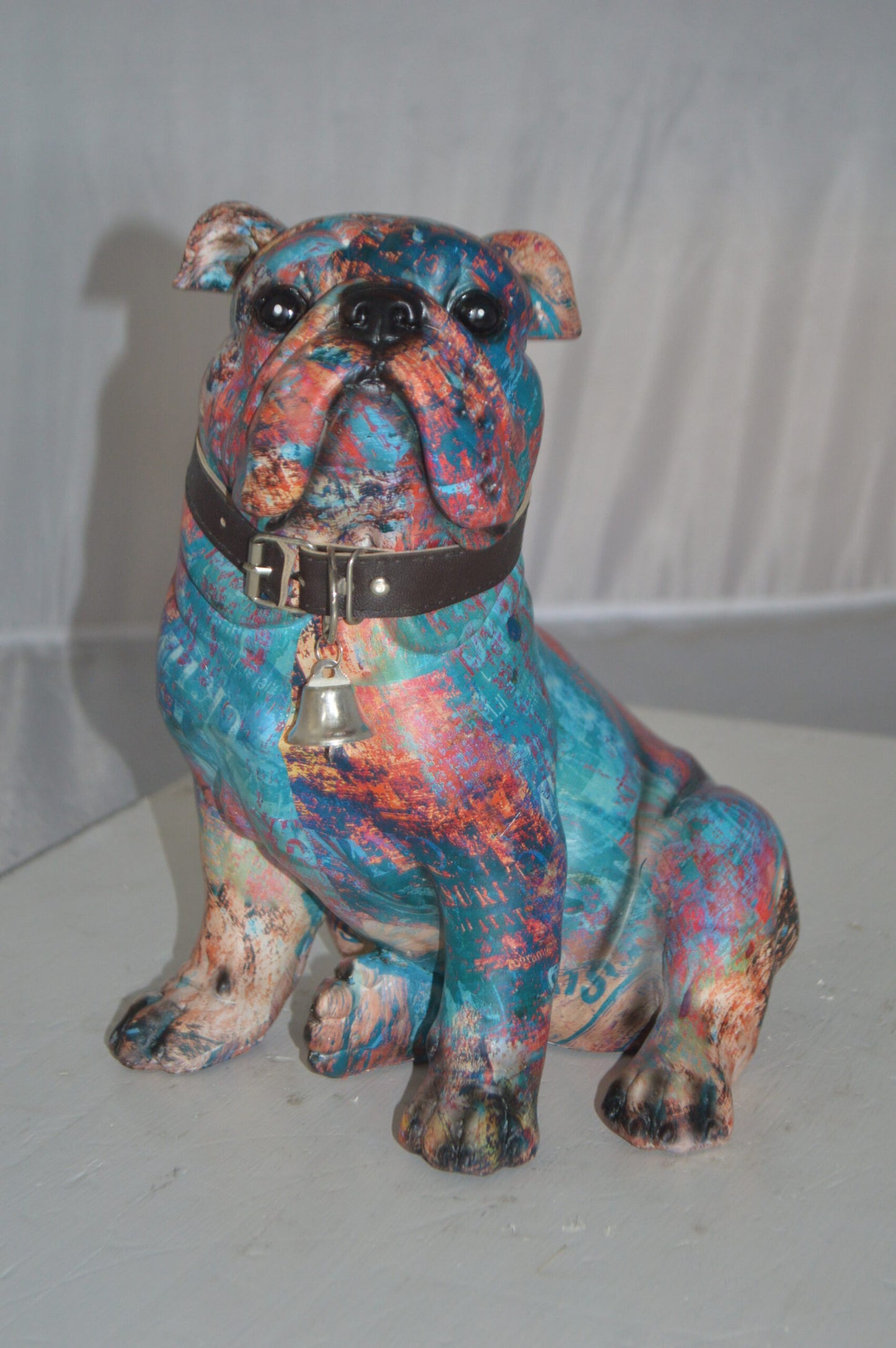 Modern playful Bulldog made of Resin - Size: 9"L x 8"W x 12"H.