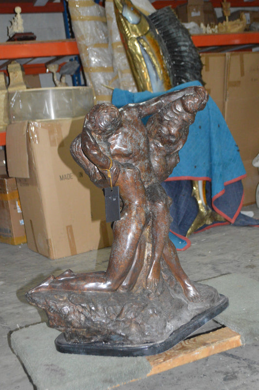 Lovers replica by Rodin Bronze Statue - Size: 28"L x 18"W x 32"H.