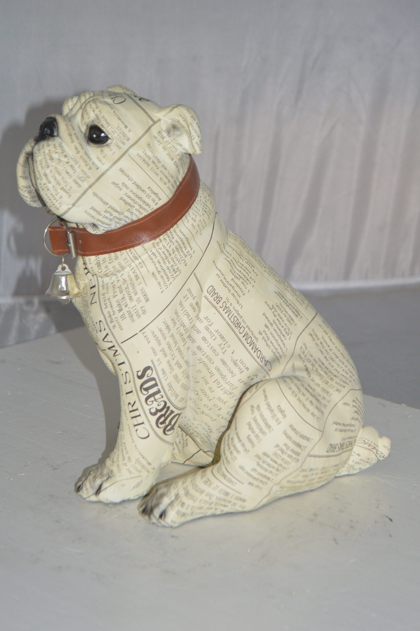 Modern News Bulldog made of Resin - Size: 9"L x 8"W x 12"H.
