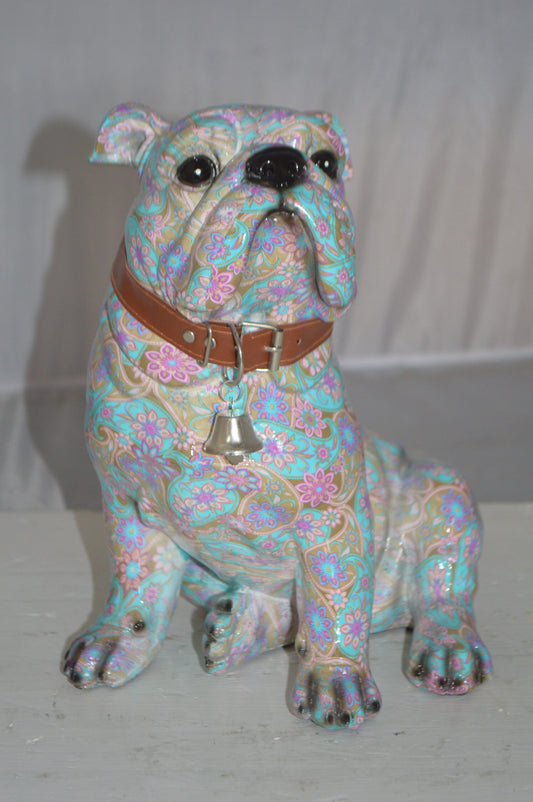 Modern Pastel Bulldog made of Resin -  Size: 9"L x 8"W x 12"H.