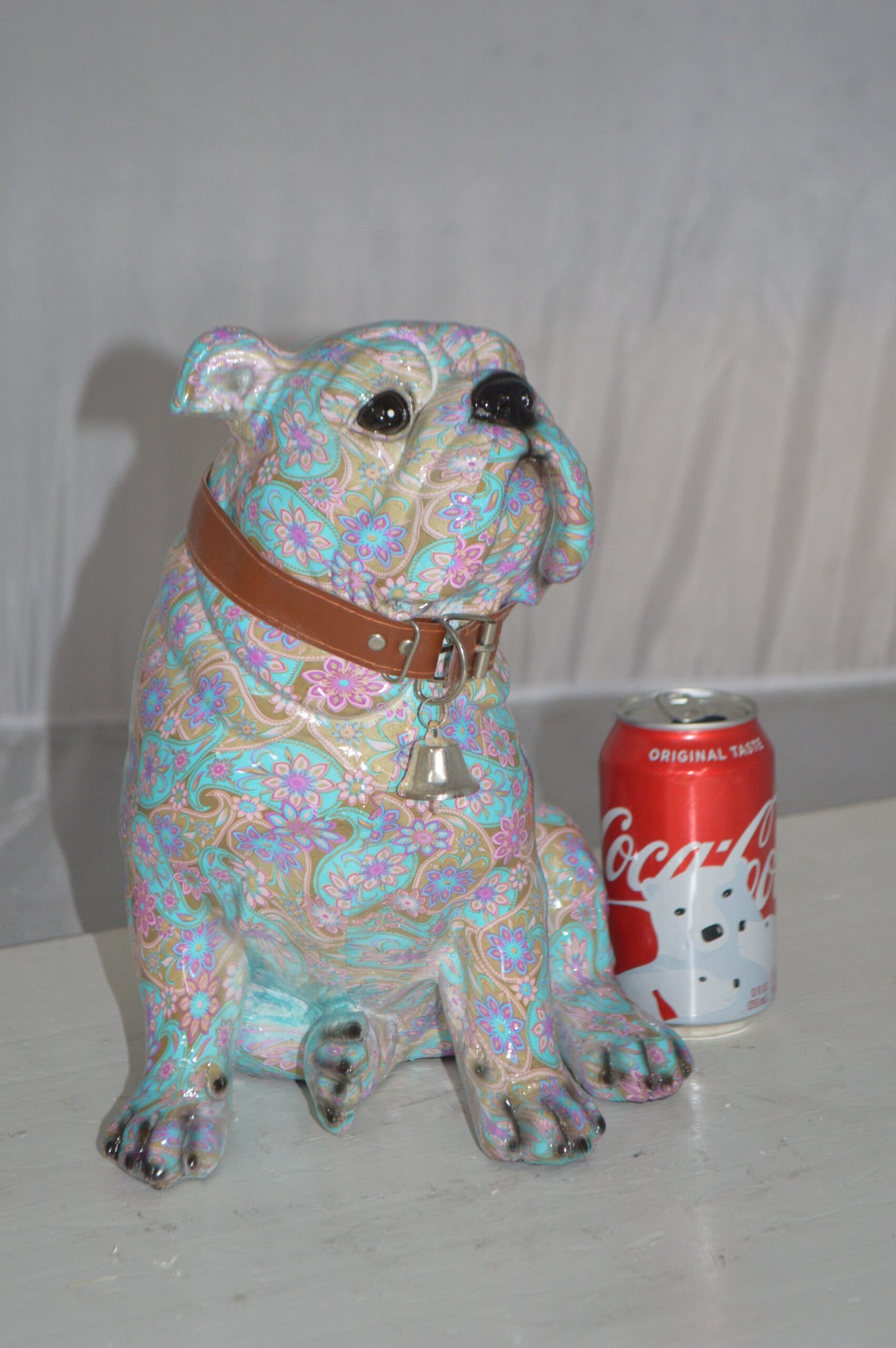 Modern Pastel Bulldog made of Resin -  Size: 9"L x 8"W x 12"H.