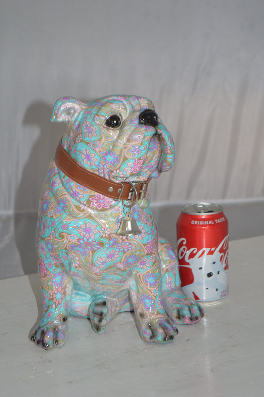 Modern Pastel Bulldog made of Resin - Size: 9"L x 8"W x 12"H.