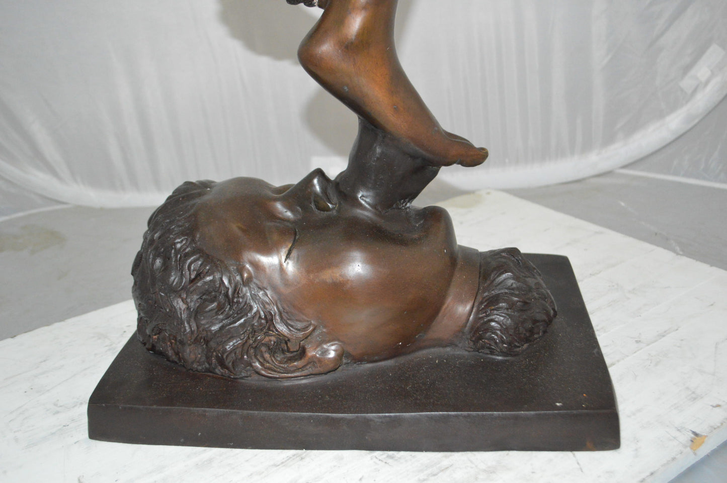 19th Century Mercury Bronze Statue - Size: 23"L x 13"W x 64"H.