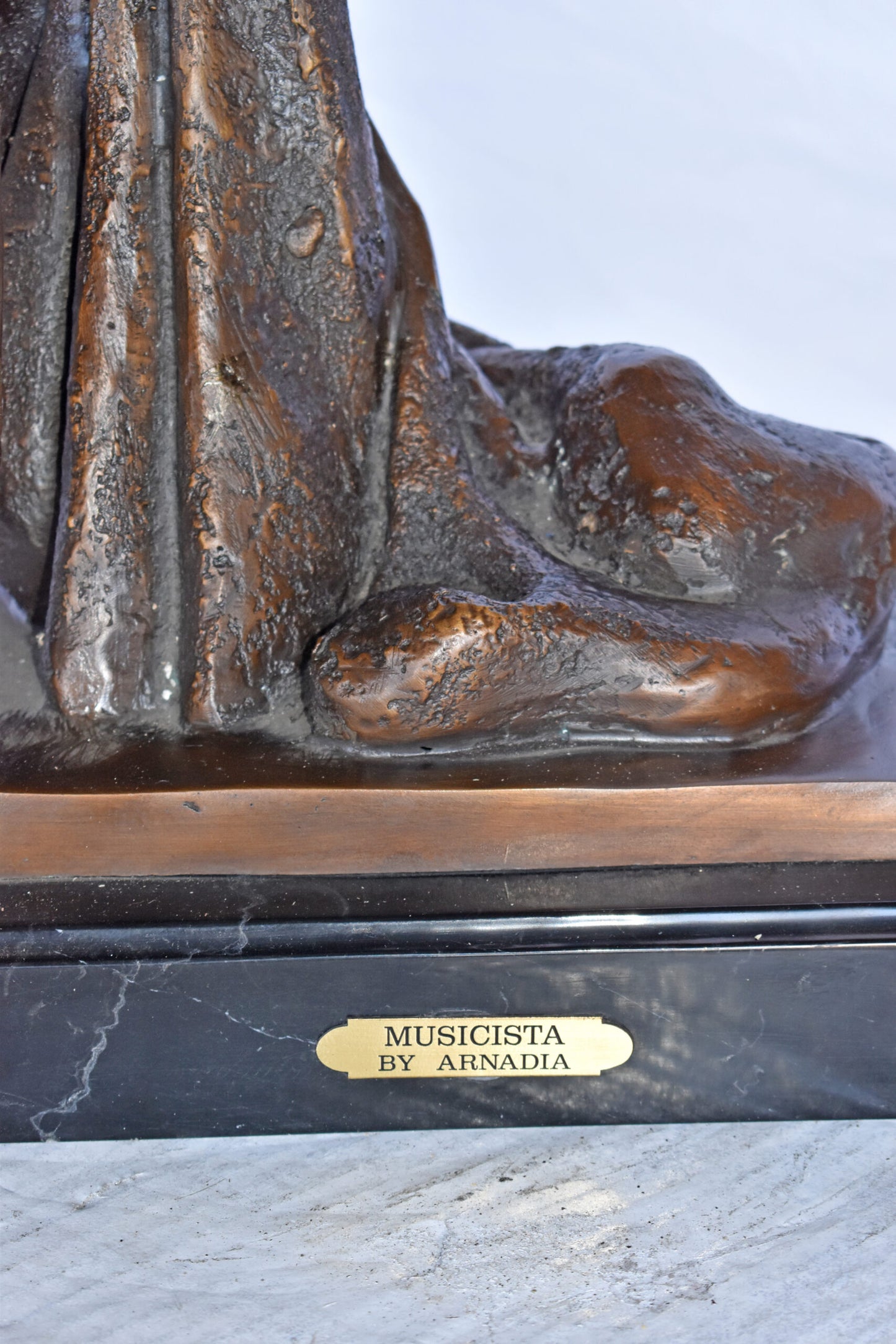 Musicista By Arnadia, Bust of Saxophone Player Bronze Statue - 15" x 18"x 32"H
