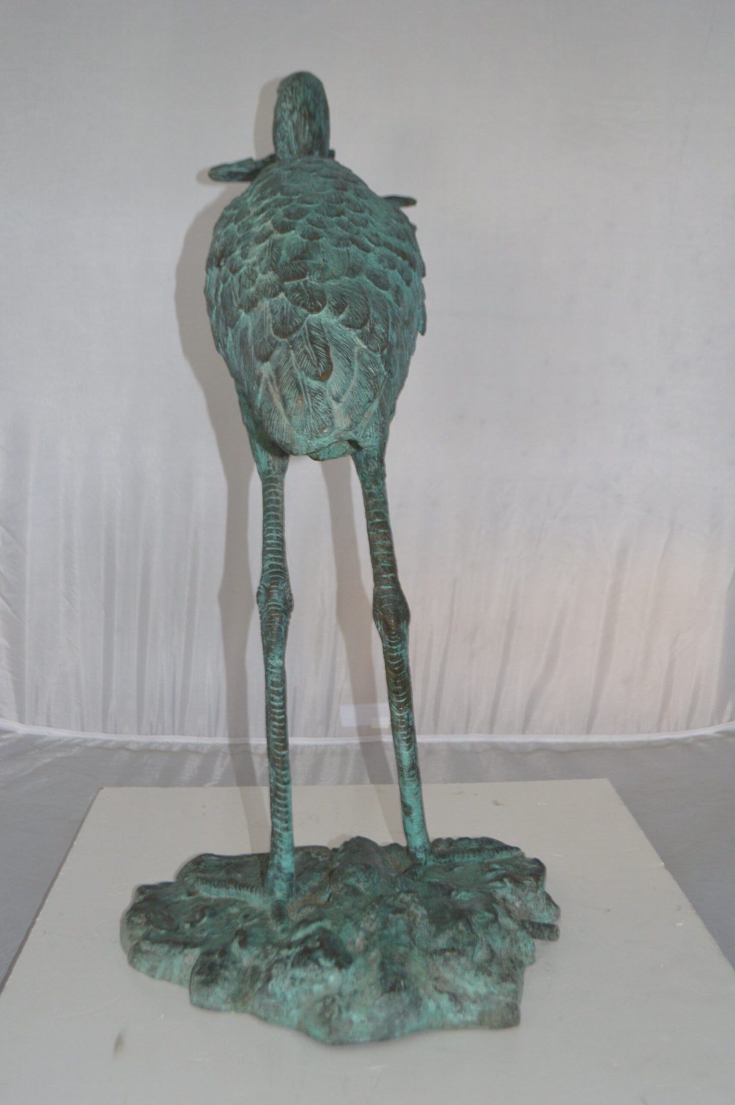 Heron Fountain with Prey Bronze Statue - Size: 14"L x 24"W x 26"H.