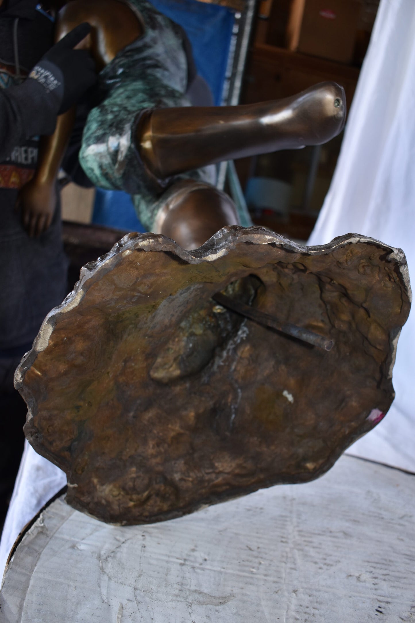 Standing Boy with Watering Can Bronze Statue Fountain - Size: 24" x 22" x 48"H.