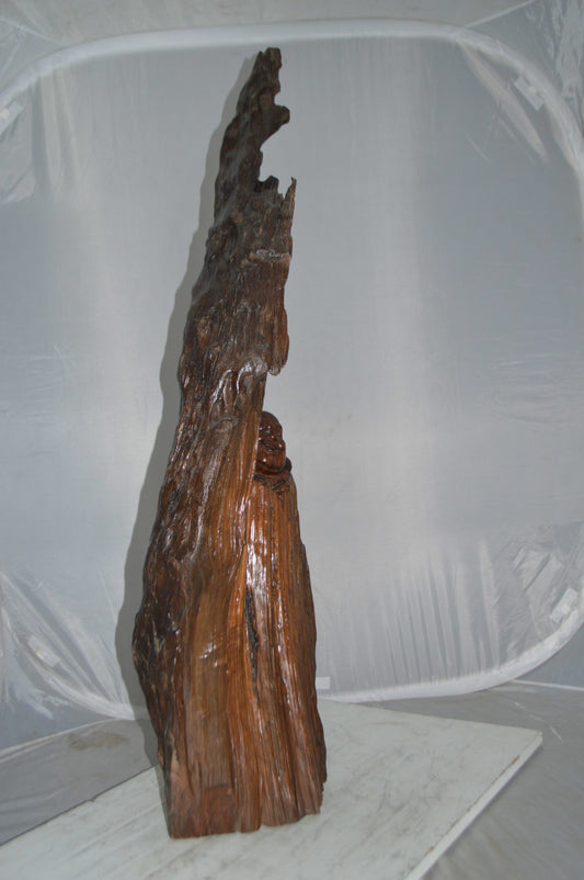 Wood Carved Buddha CC4 - Size: 15"L x 10"W x 45"H.