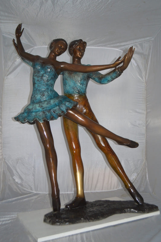 A couple of Ballerina Dancers Bronze Statue - Size: 21"L x 38"W x 57"H.