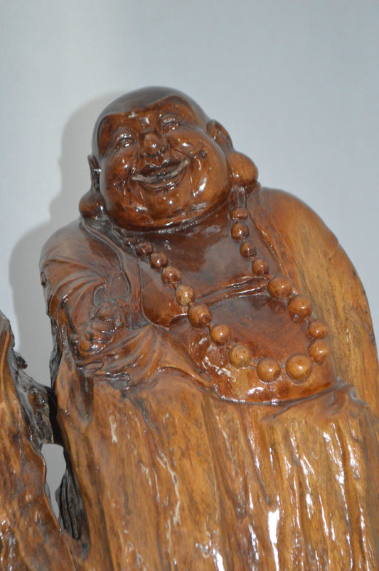 Wood Carved Buddha CC7 - Size: 32"L x 17"W x 35"H.