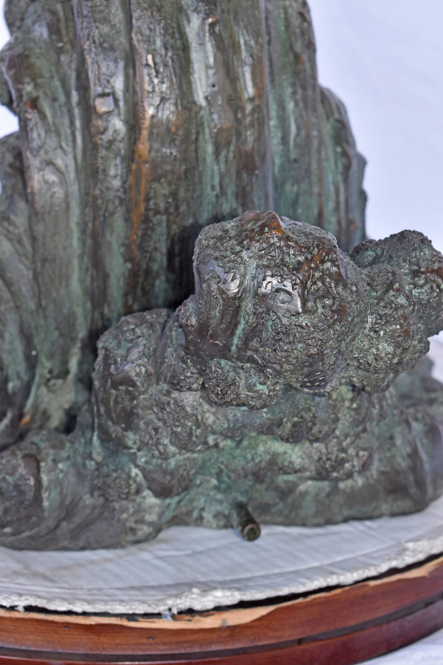 Fountain of A Dolphin Jumping of The Water Made of Bronze Size: 21"x 30" x 50"H.